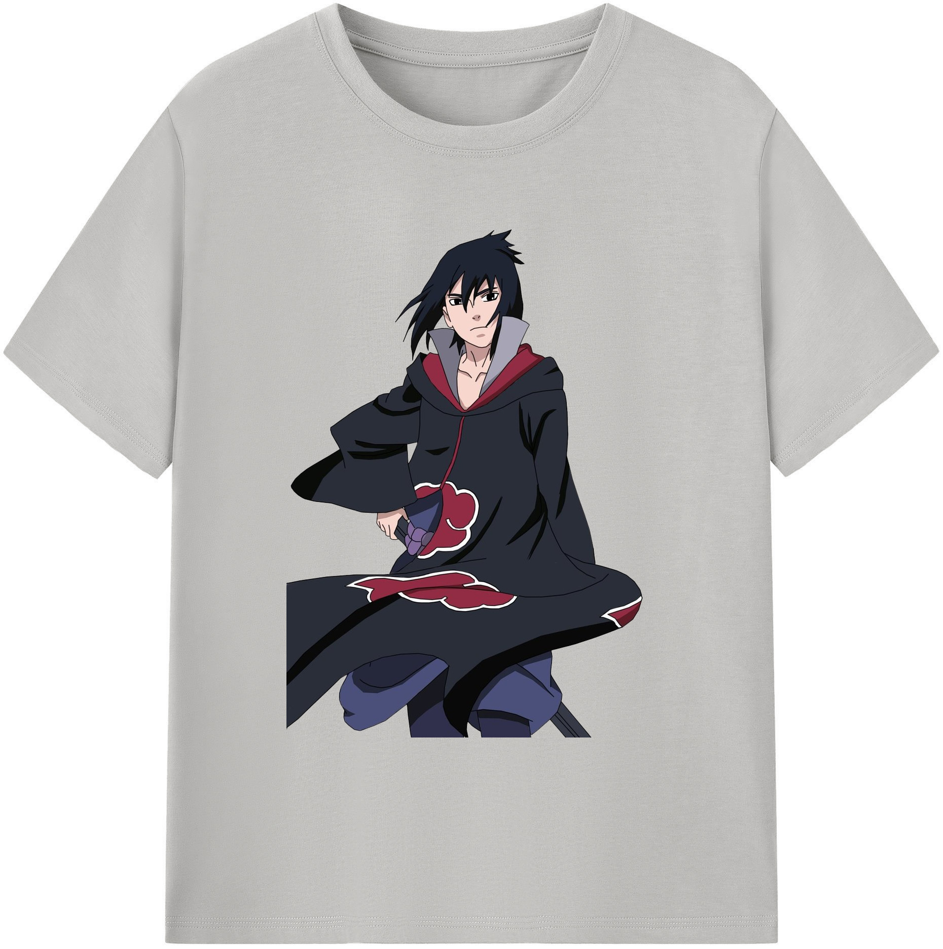 （画像用） NARUTO -ナルト- うちは サスケ Uchiha Sasuke 綿100％ メンズ半袖Tシャツ｜肌触りやわらか＆通気性
