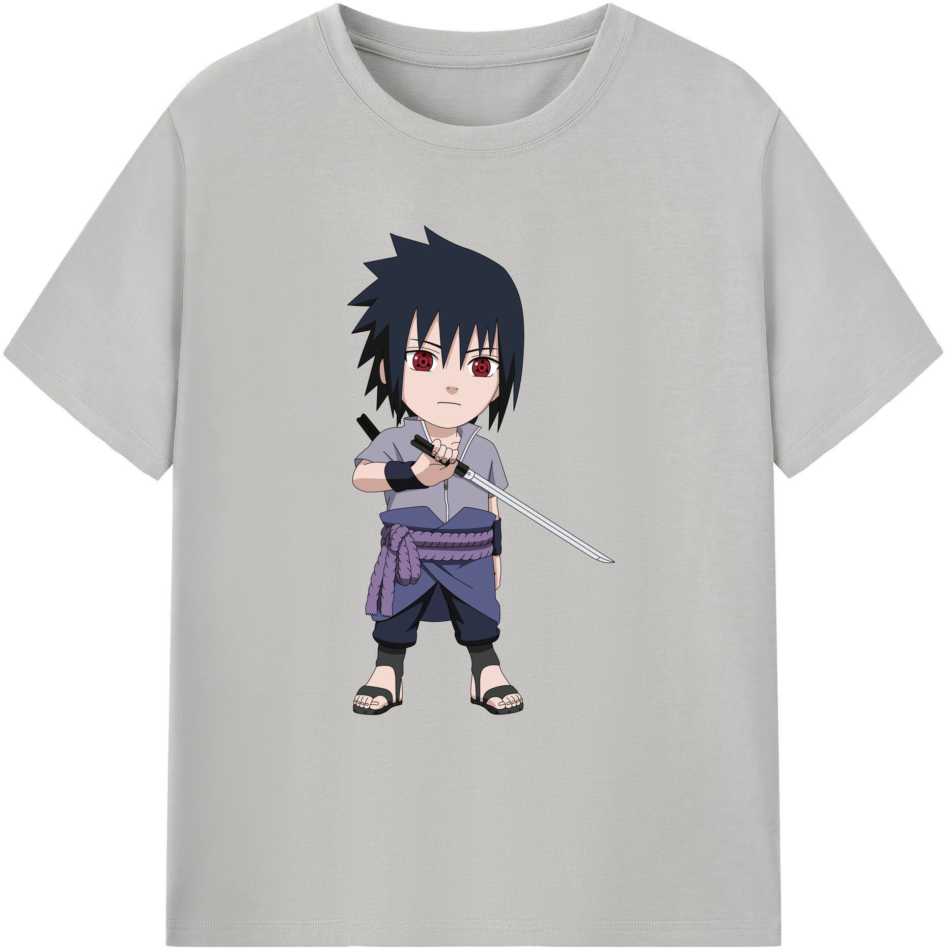 （画像用） NARUTO -ナルト- うちは サスケ Uchiha Sasuke 綿100％ メンズ半袖Tシャツ｜肌触りやわらか＆通気性