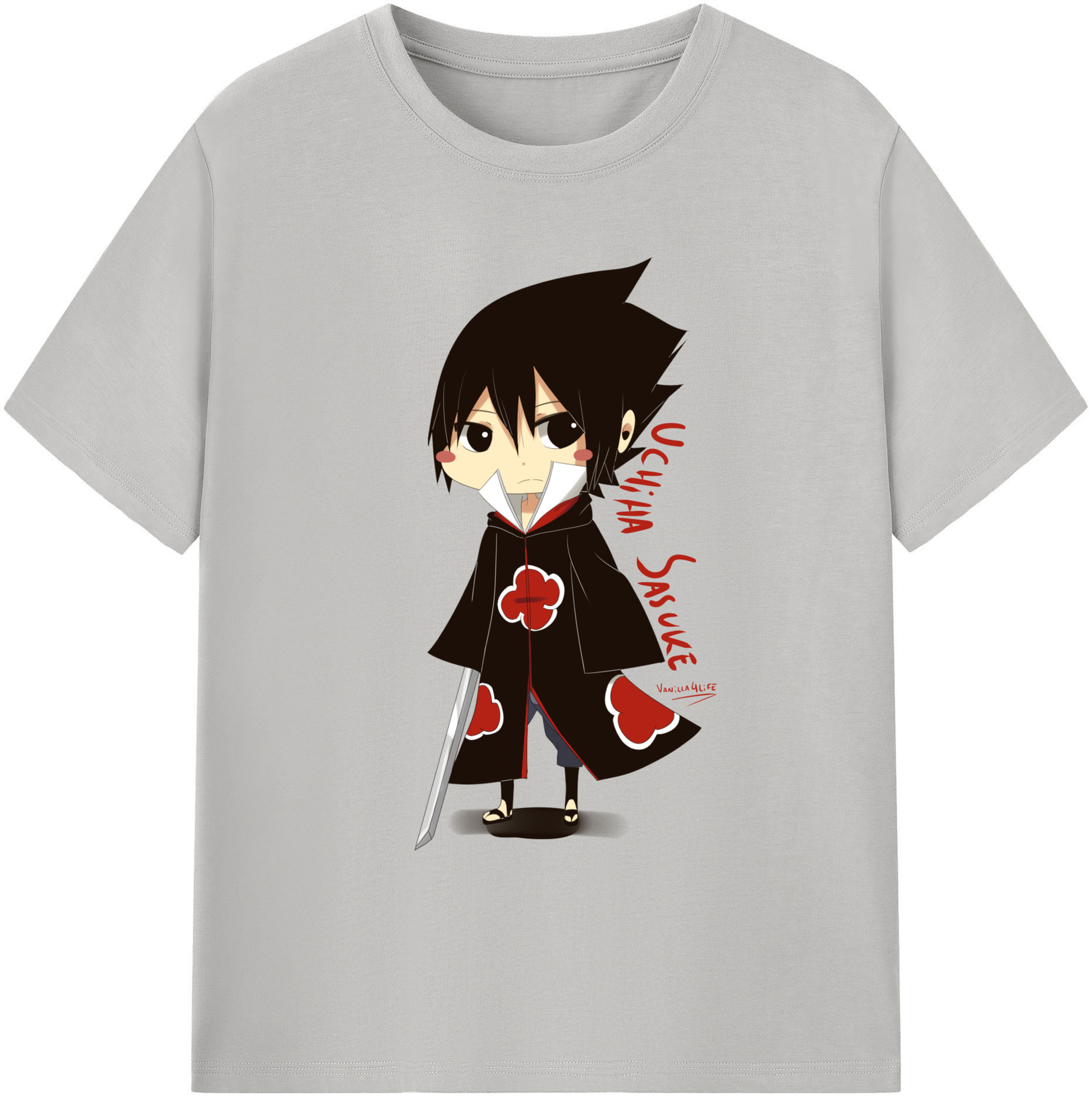 （画像用） NARUTO -ナルト- うちは サスケ Uchiha Sasuke 綿100％ メンズ半袖Tシャツ｜肌触りやわらか＆通気性