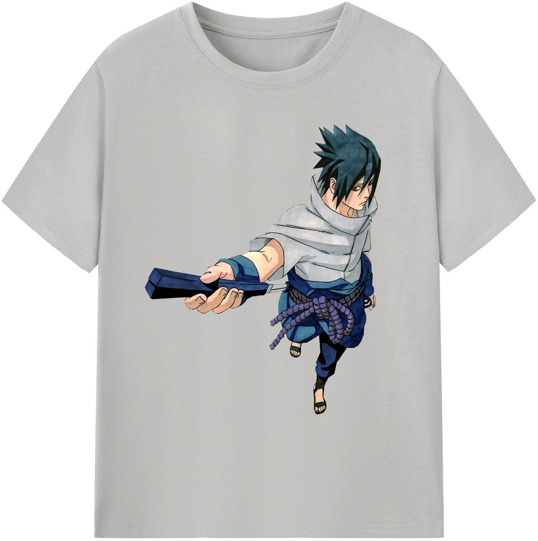 （画像用） NARUTO -ナルト- うちは サスケ Uchiha Sasuke 綿100％ メンズ半袖Tシャツ｜肌触りやわらか＆通気性