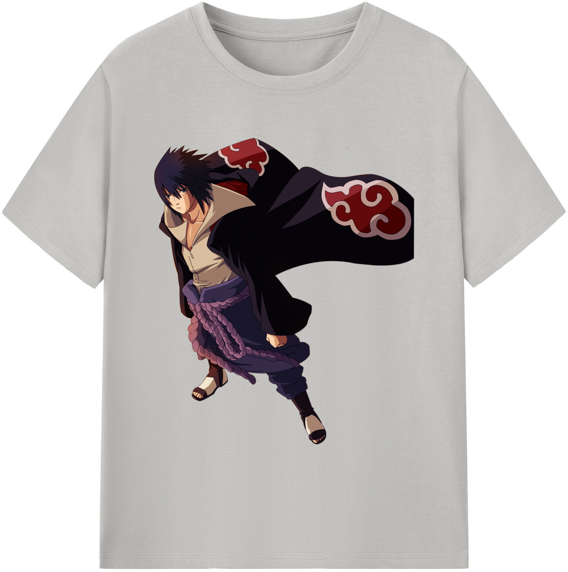 （画像用） NARUTO -ナルト- うちは サスケ Uchiha Sasuke 綿100％ メンズ半袖Tシャツ｜肌触りやわらか＆通気性