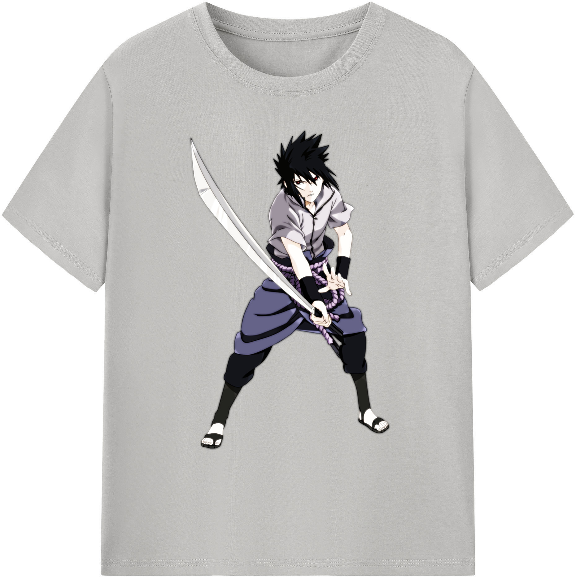 （画像用） NARUTO -ナルト- うちは サスケ Uchiha Sasuke 綿100％ メンズ半袖Tシャツ｜肌触りやわらか＆通気性