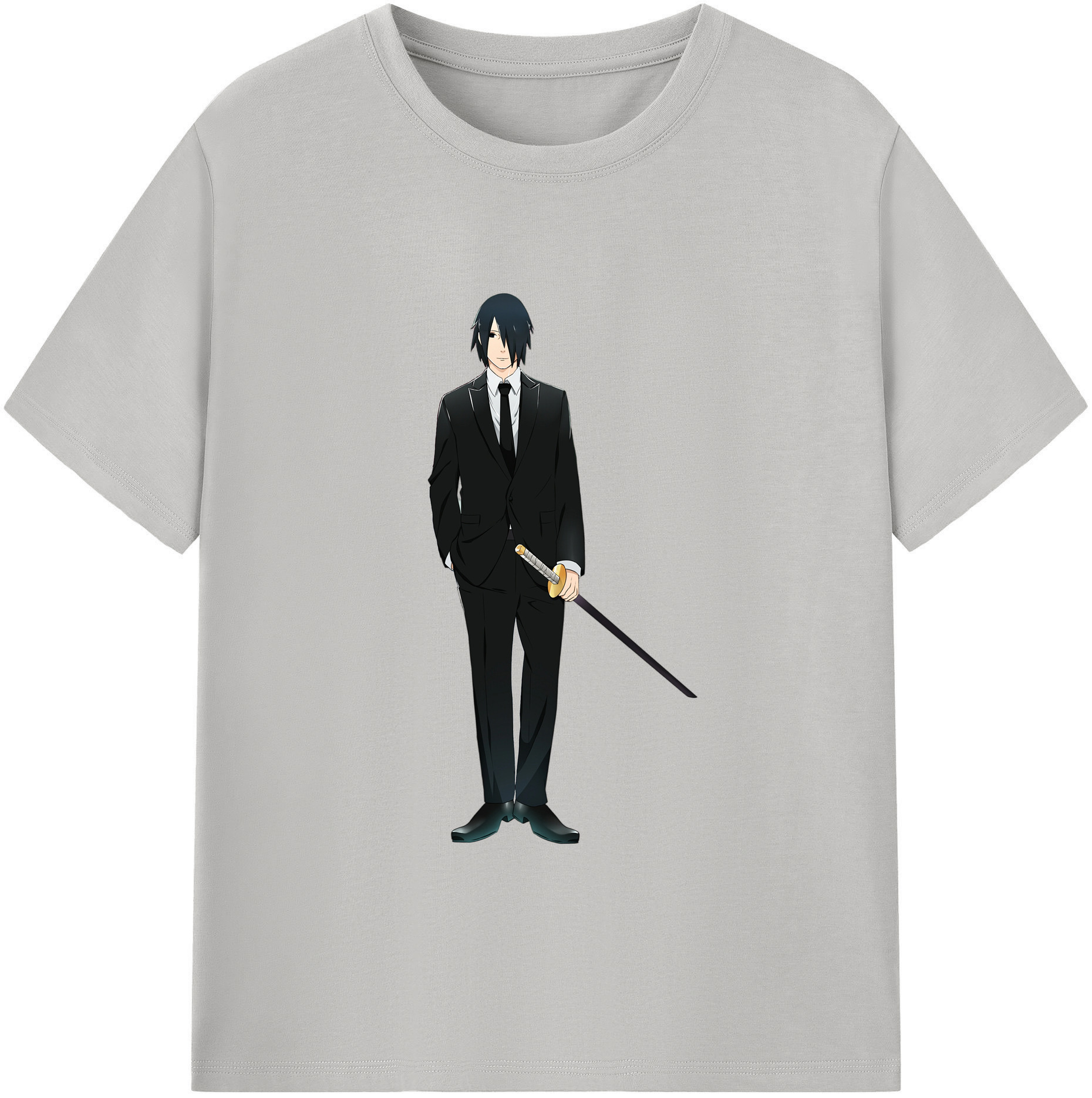 （画像用） NARUTO -ナルト- うちは サスケ Uchiha Sasuke 綿100％ メンズ半袖Tシャツ｜肌触りやわらか＆通気性