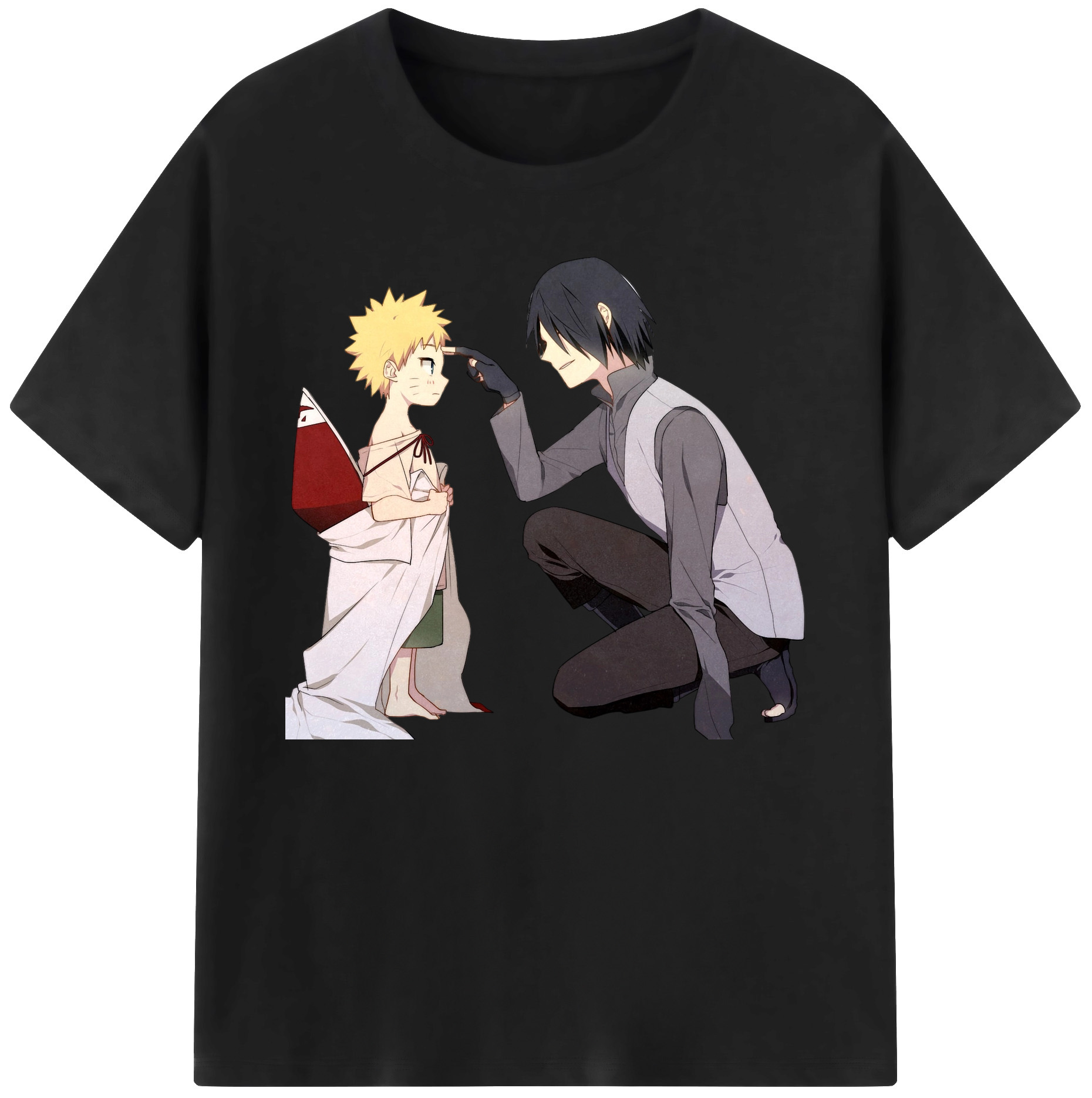 （画像用） NARUTO -ナルト- うちは サスケ Uchiha Sasuke 綿100％ メンズ半袖Tシャツ｜肌触りやわらか＆通気性