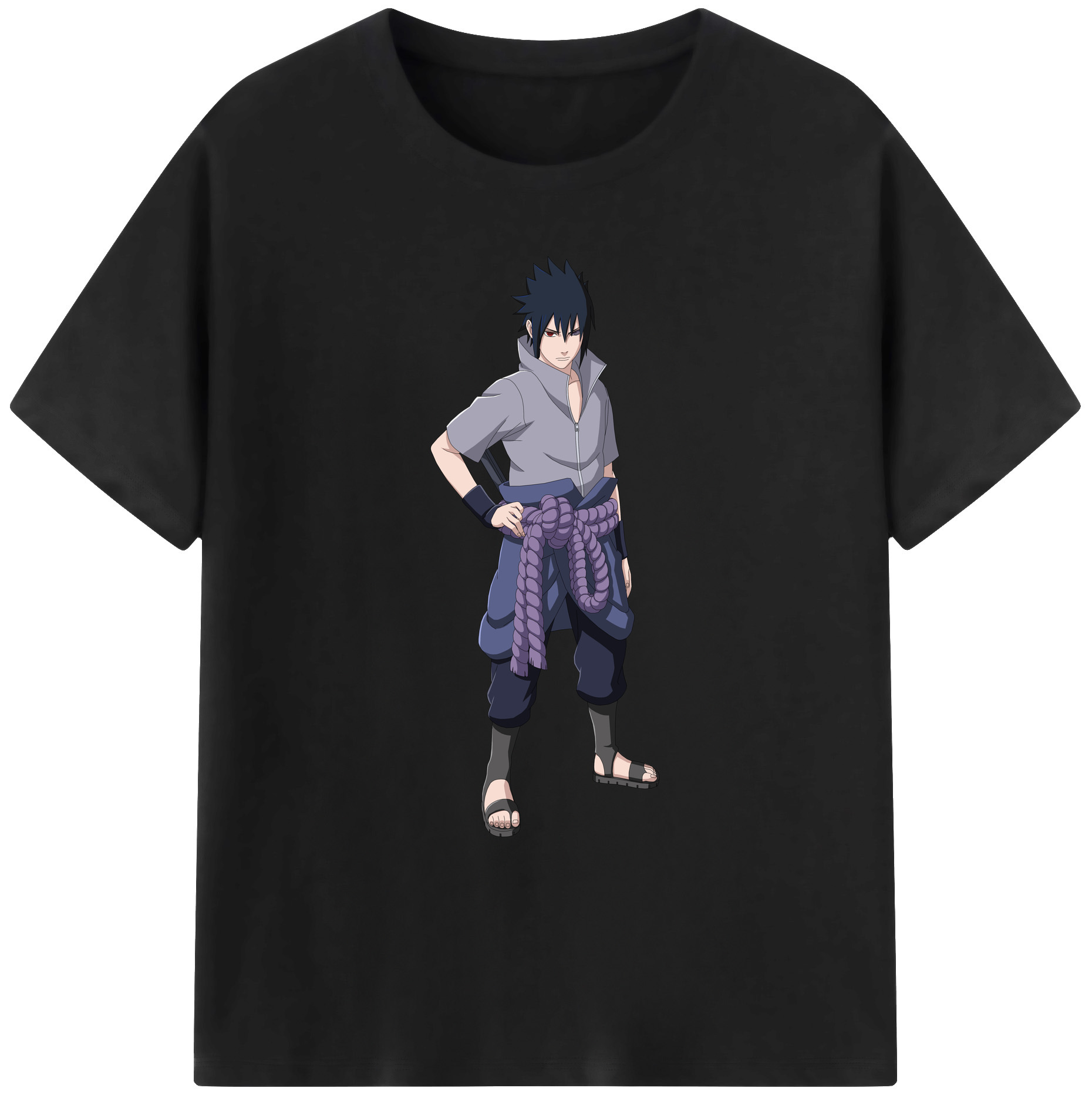 （画像用） NARUTO -ナルト- うちは サスケ Uchiha Sasuke 綿100％ メンズ半袖Tシャツ｜肌触りやわらか＆通気性