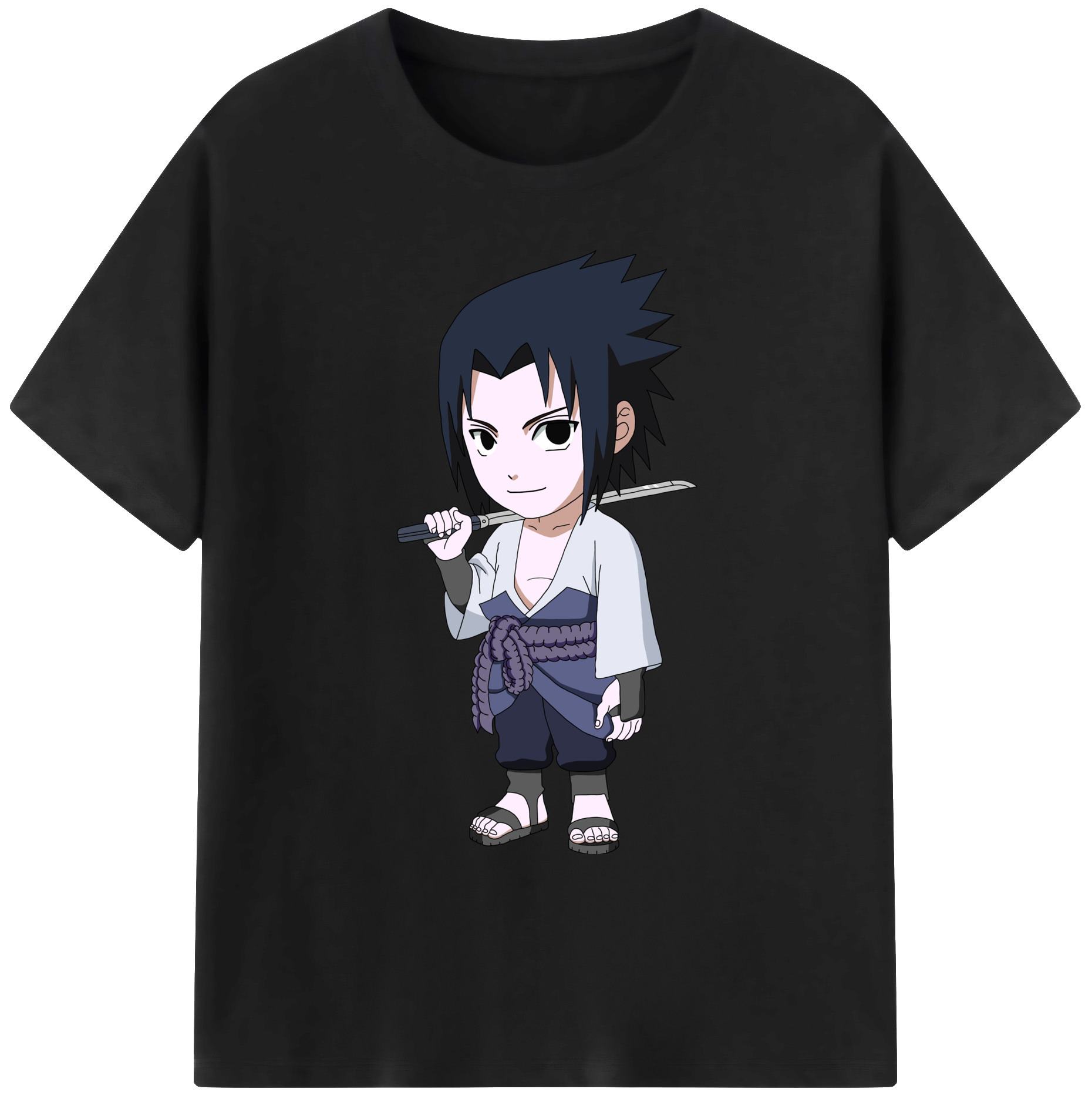 （画像用） NARUTO -ナルト- うちは サスケ Uchiha Sasuke 綿100％ メンズ半袖Tシャツ｜肌触りやわらか＆通気性
