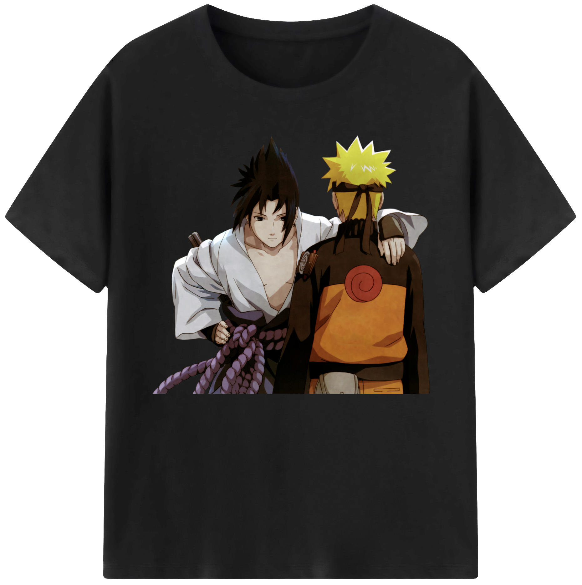 （画像用） NARUTO -ナルト- うちは サスケ Uchiha Sasuke 綿100％ メンズ半袖Tシャツ｜肌触りやわらか＆通気性