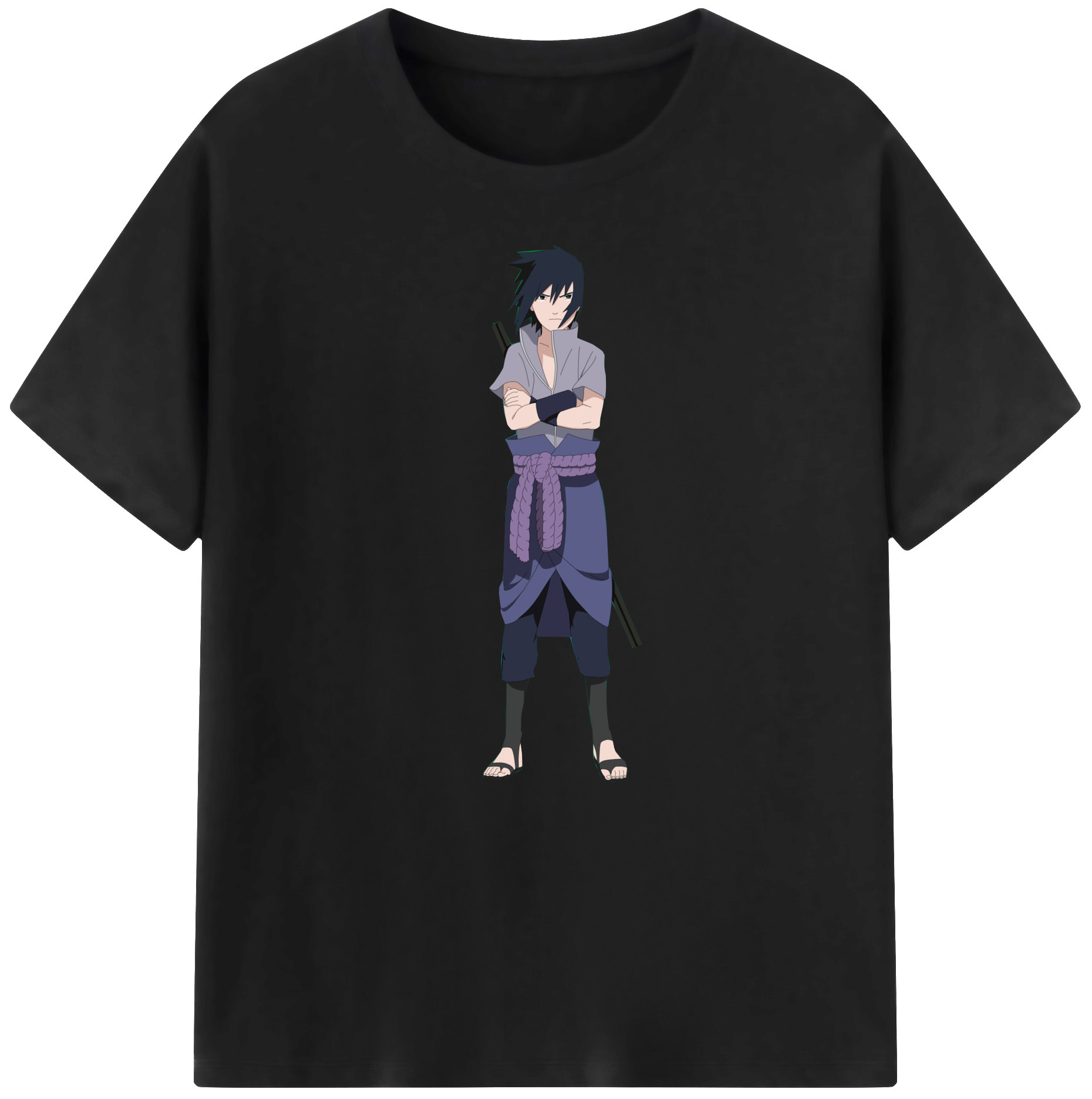 （画像用） NARUTO -ナルト- うちは サスケ Uchiha Sasuke 綿100％ メンズ半袖Tシャツ｜肌触りやわらか＆通気性