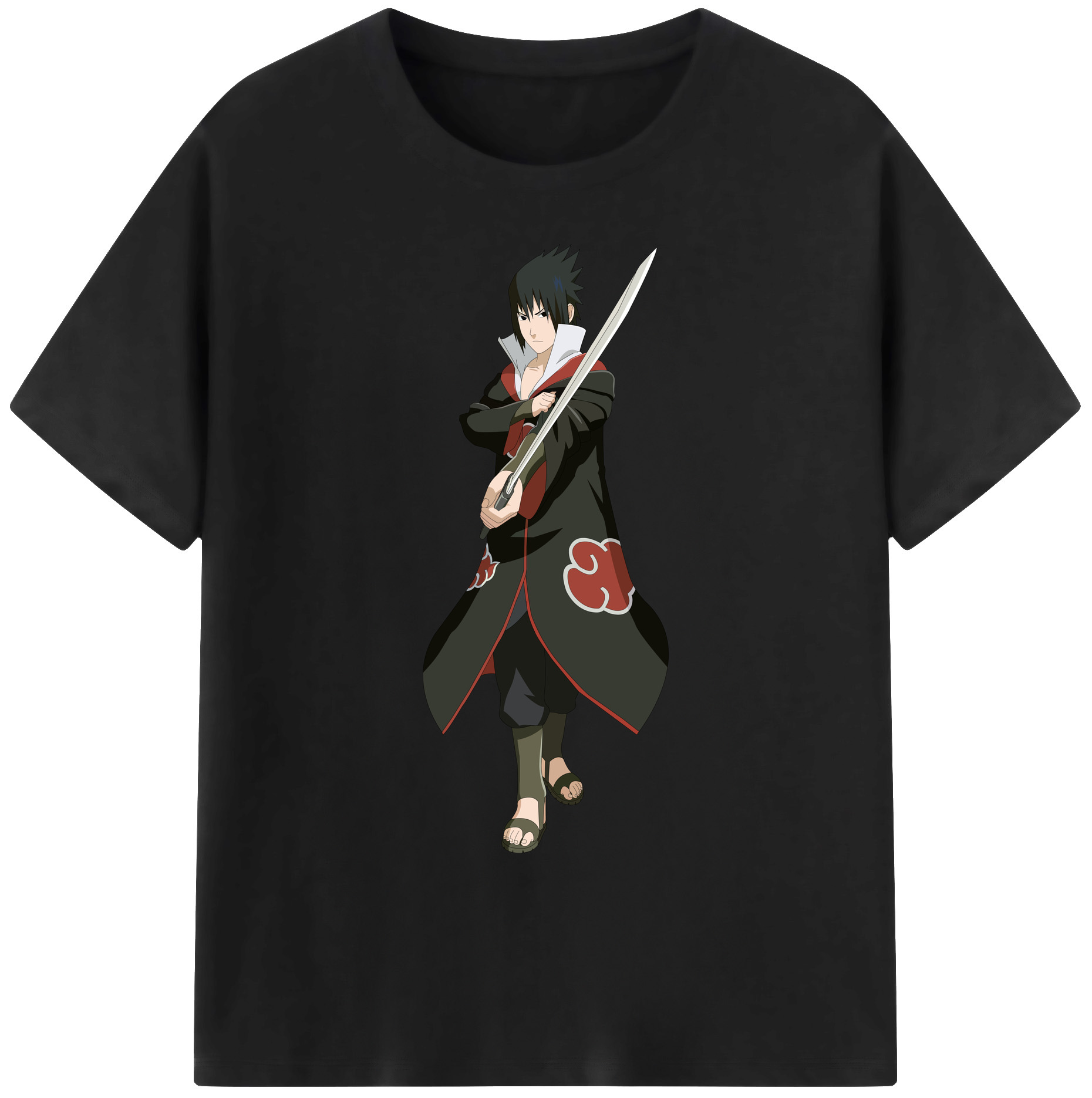 （画像用） NARUTO -ナルト- うちは サスケ Uchiha Sasuke 綿100％ メンズ半袖Tシャツ｜肌触りやわらか＆通気性