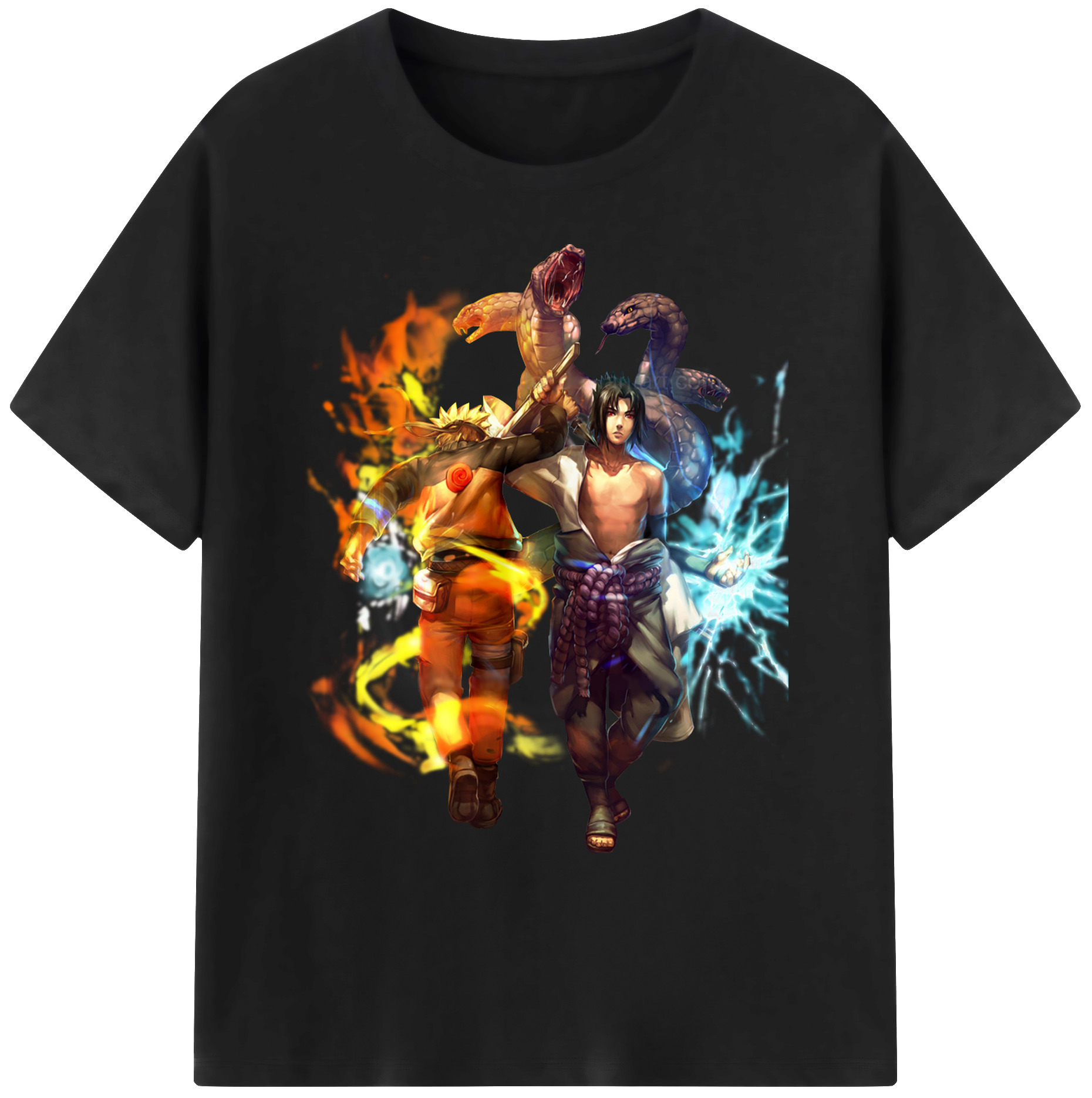 （画像用） NARUTO -ナルト- うちは サスケ Uchiha Sasuke 綿100％ メンズ半袖Tシャツ｜肌触りやわらか＆通気性