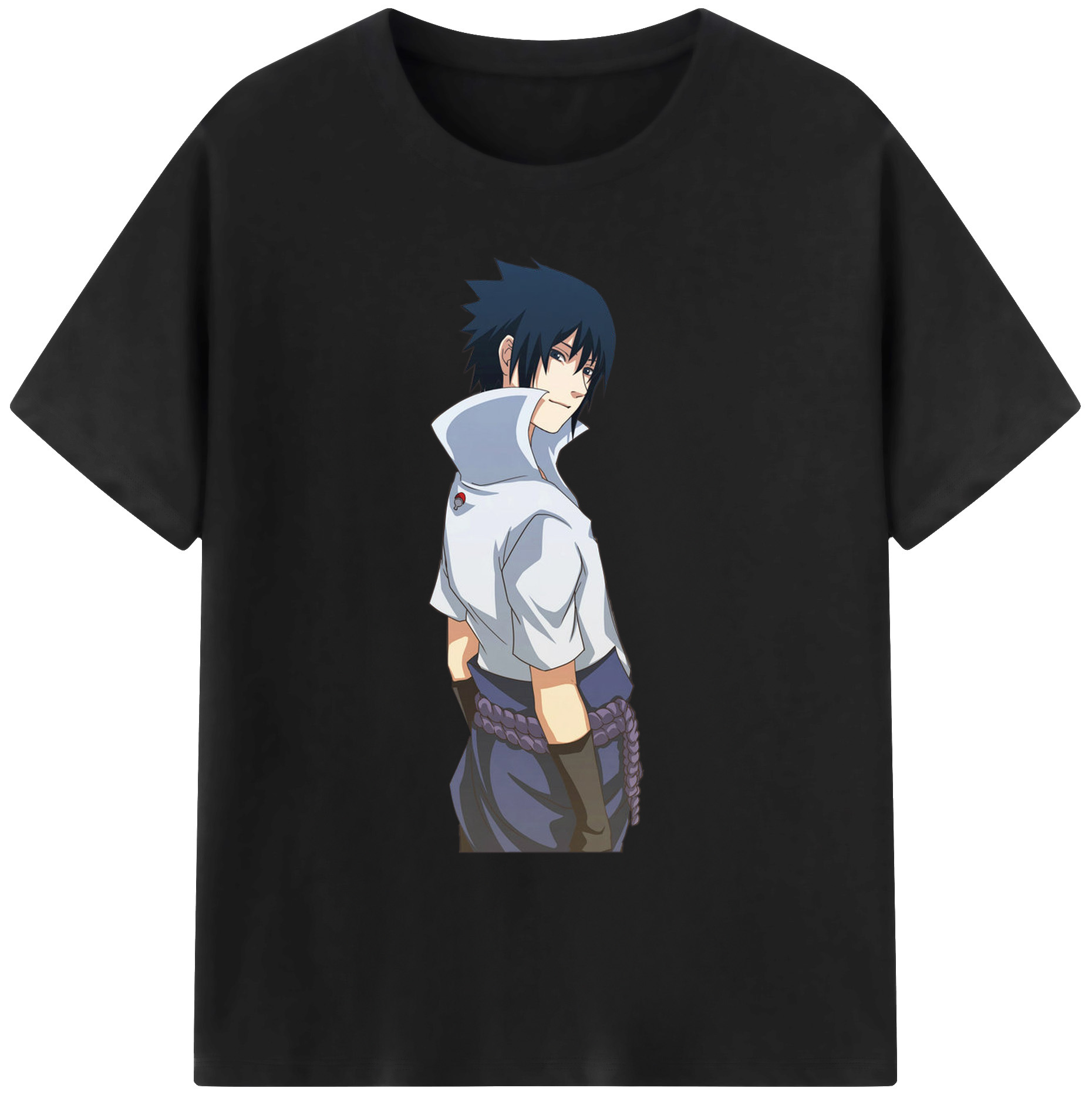 （画像用） NARUTO -ナルト- うちは サスケ Uchiha Sasuke 綿100％ メンズ半袖Tシャツ｜肌触りやわらか＆通気性