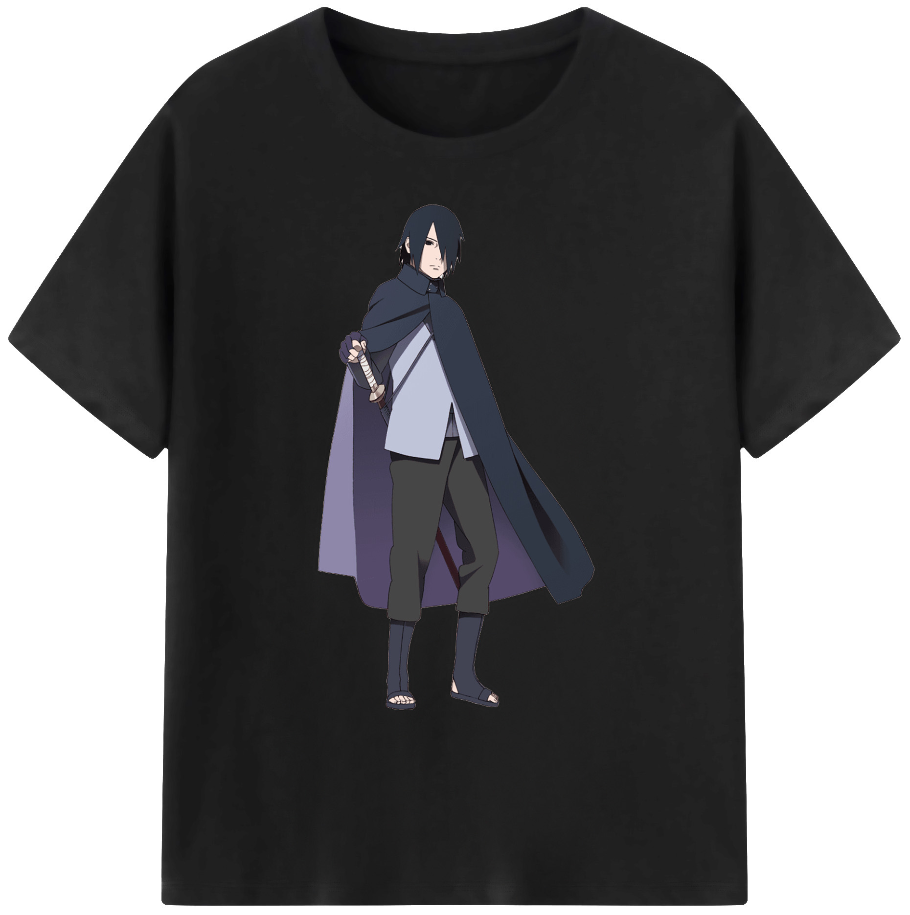 （画像用） NARUTO -ナルト- うちは サスケ Uchiha Sasuke 綿100％ メンズ半袖Tシャツ｜肌触りやわらか＆通気性