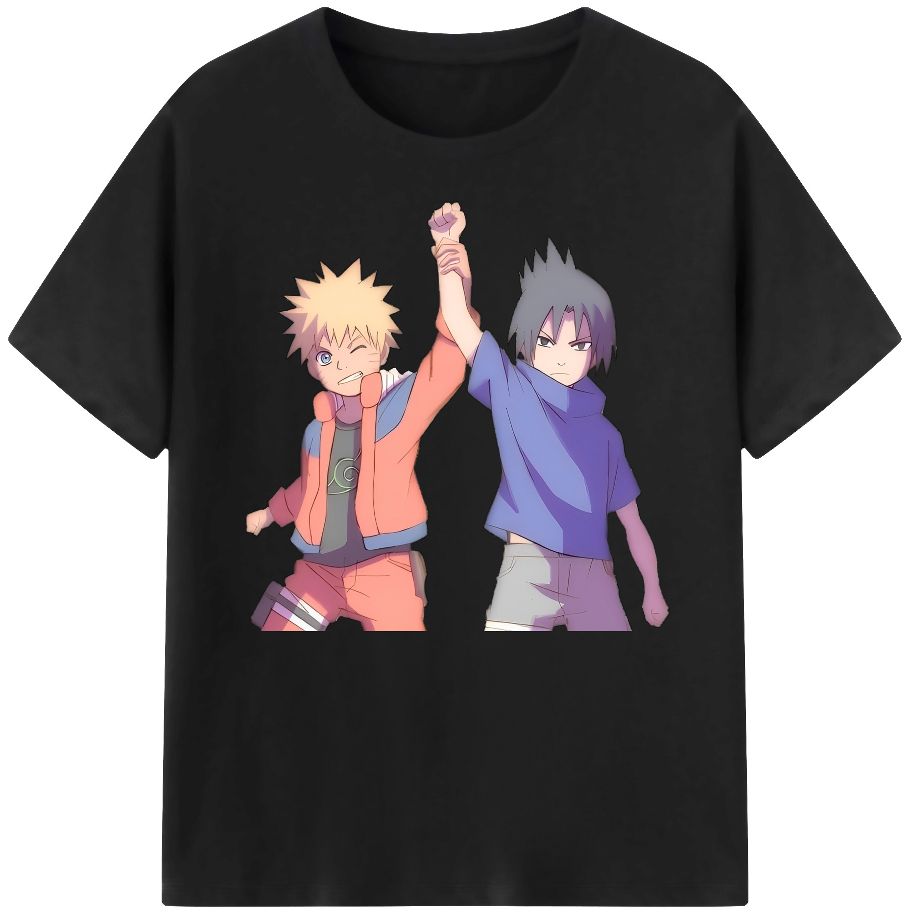 （画像用） NARUTO -ナルト- うちは サスケ Uchiha Sasuke 綿100％ メンズ半袖Tシャツ｜肌触りやわらか＆通気性
