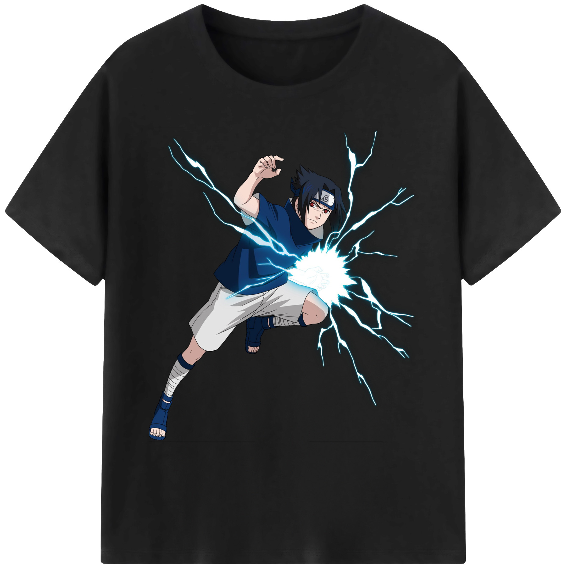 （画像用） NARUTO -ナルト- うちは サスケ Uchiha Sasuke 綿100％ メンズ半袖Tシャツ｜肌触りやわらか＆通気性