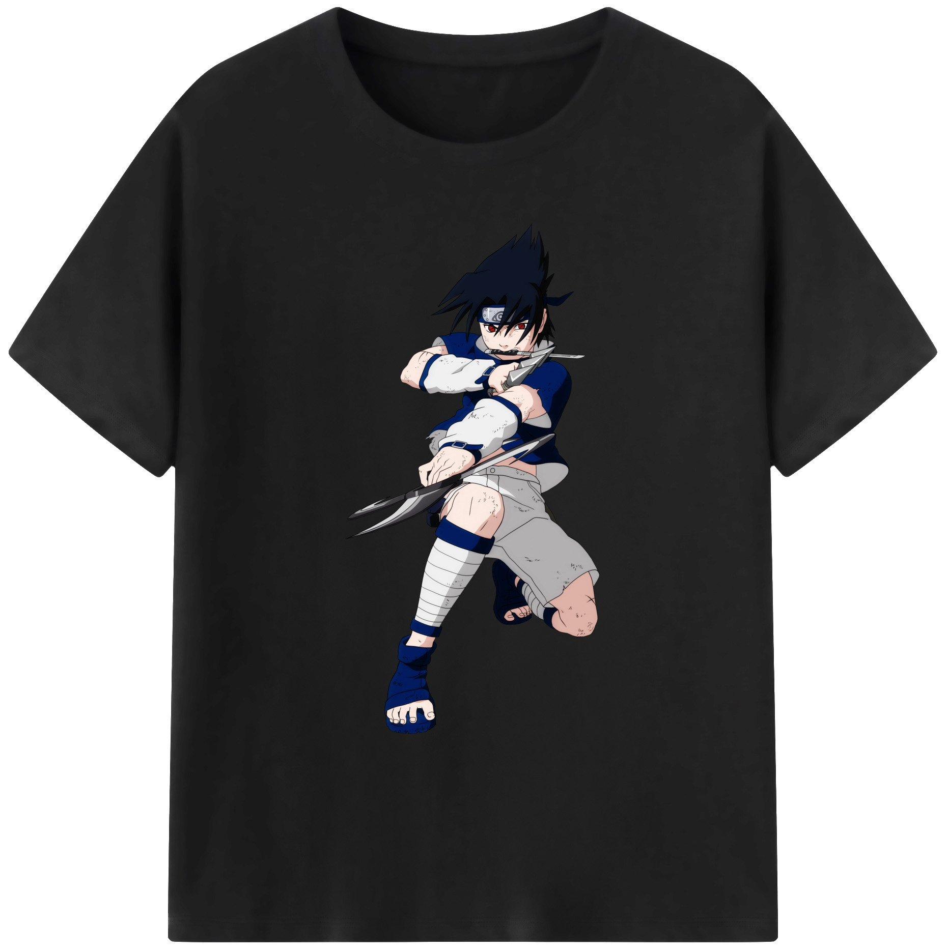 （画像用） NARUTO -ナルト- うちは サスケ Uchiha Sasuke 綿100％ メンズ半袖Tシャツ｜肌触りやわらか＆通気性