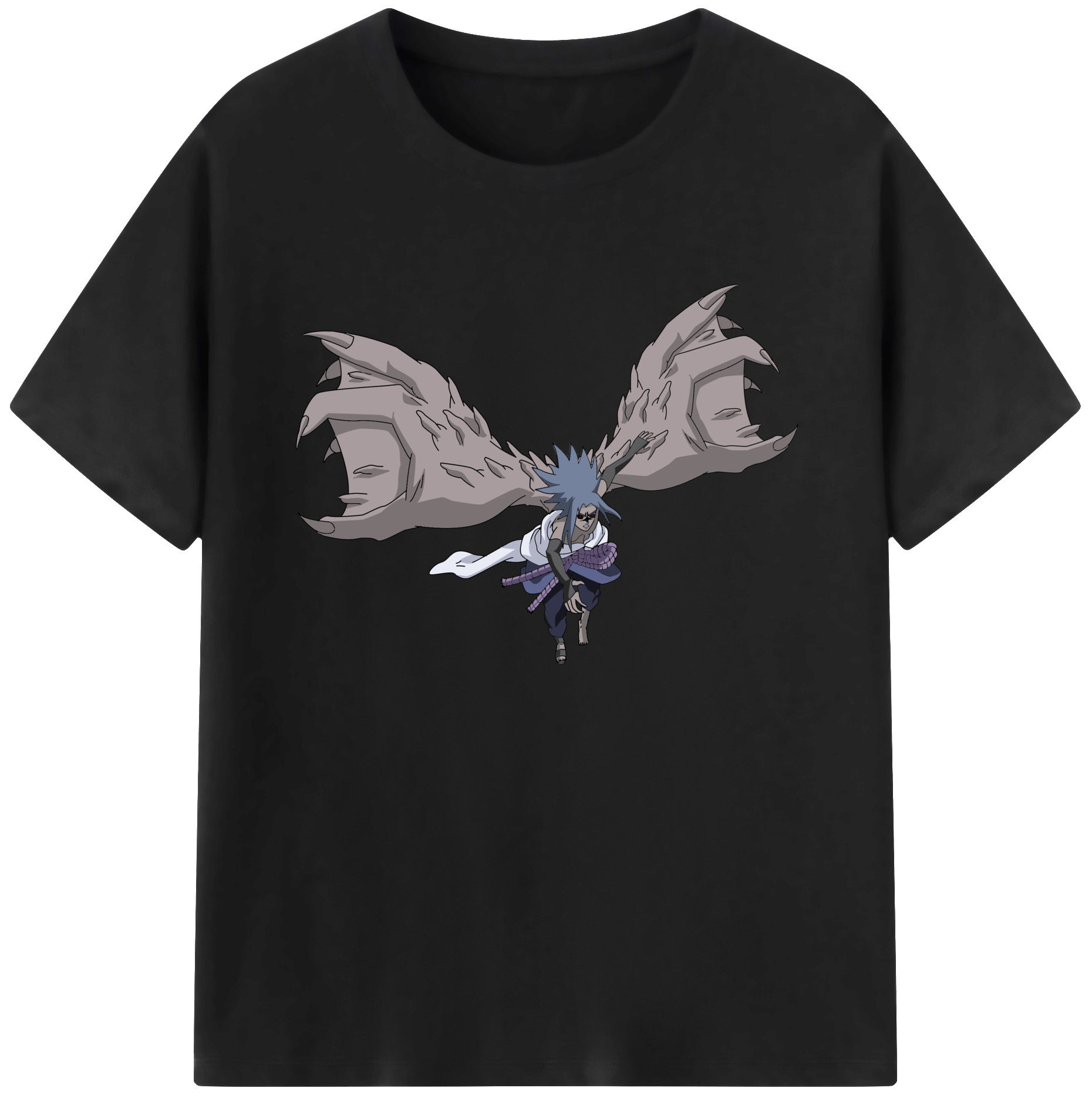 （画像用） NARUTO -ナルト- うちは サスケ Uchiha Sasuke 綿100％ メンズ半袖Tシャツ｜肌触りやわらか＆通気性
