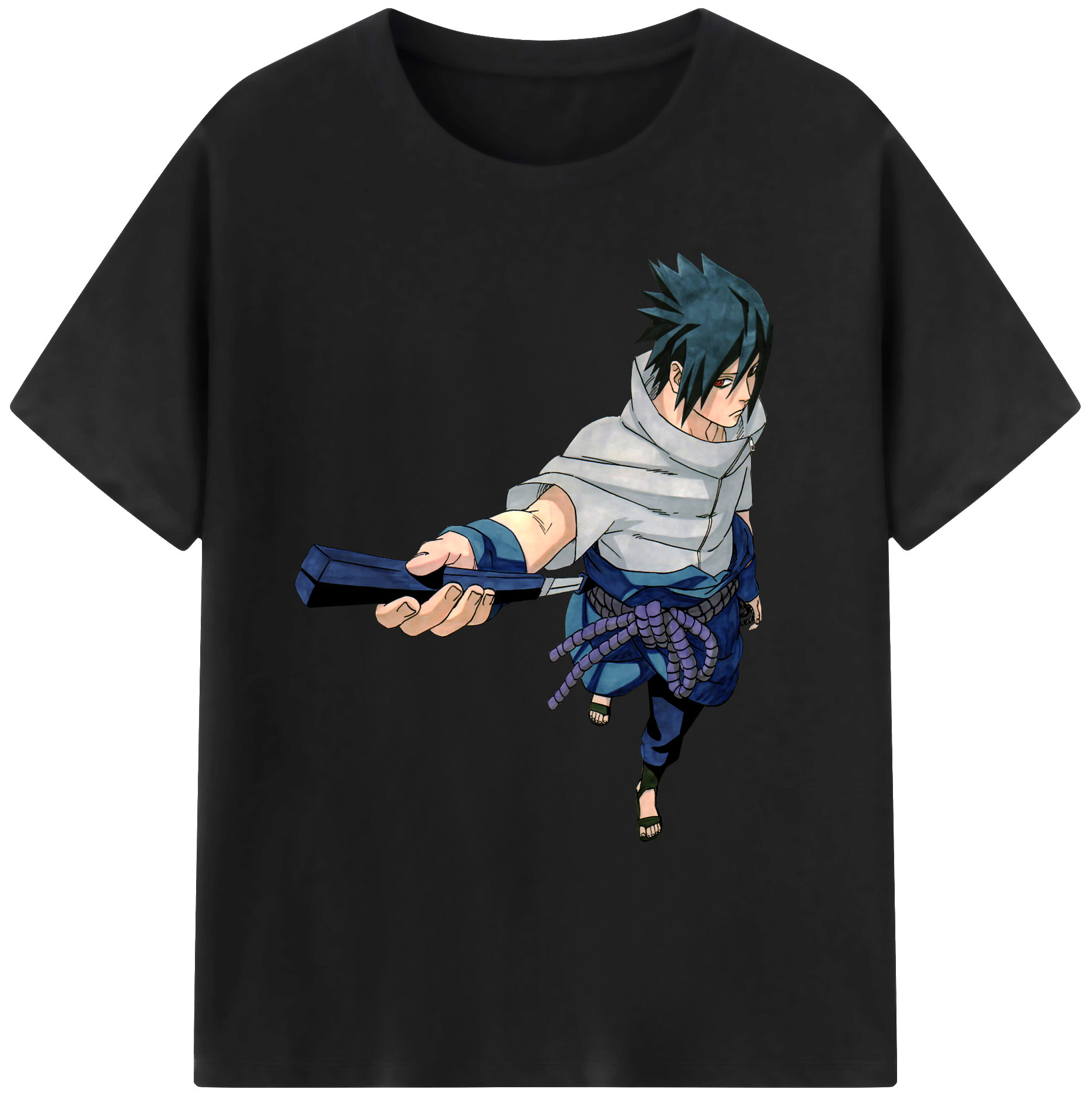 （画像用） NARUTO -ナルト- うちは サスケ Uchiha Sasuke 綿100％ メンズ半袖Tシャツ｜肌触りやわらか＆通気性