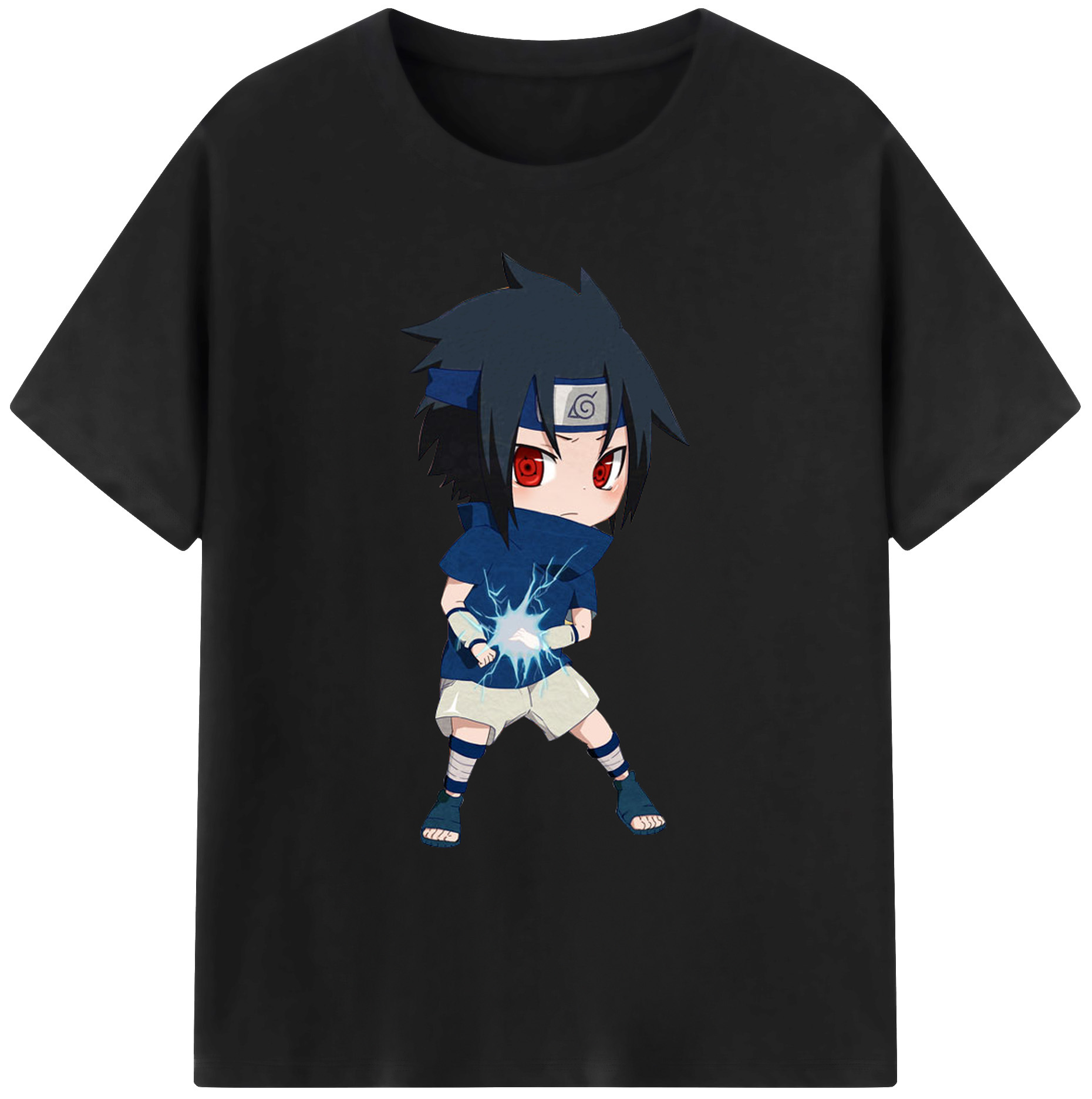 （画像用） NARUTO -ナルト- うちは サスケ Uchiha Sasuke 綿100％ メンズ半袖Tシャツ｜肌触りやわらか＆通気性