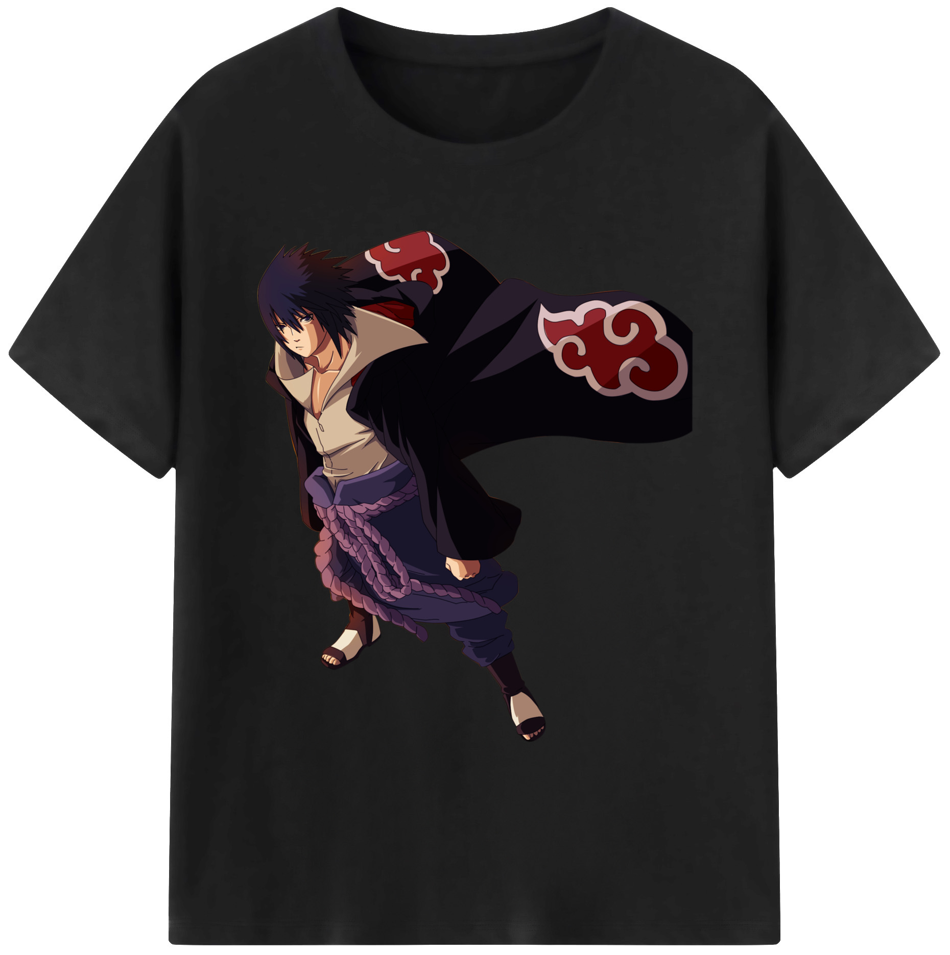 （画像用） NARUTO -ナルト- うちは サスケ Uchiha Sasuke 綿100％ メンズ半袖Tシャツ｜肌触りやわらか＆通気性