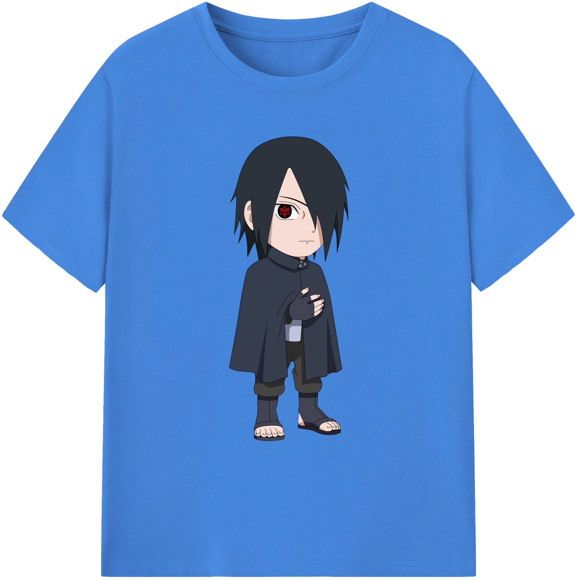 （画像用） NARUTO -ナルト- うちは サスケ Uchiha Sasuke 綿100％ メンズ半袖Tシャツ｜肌触りやわらか＆通気性
