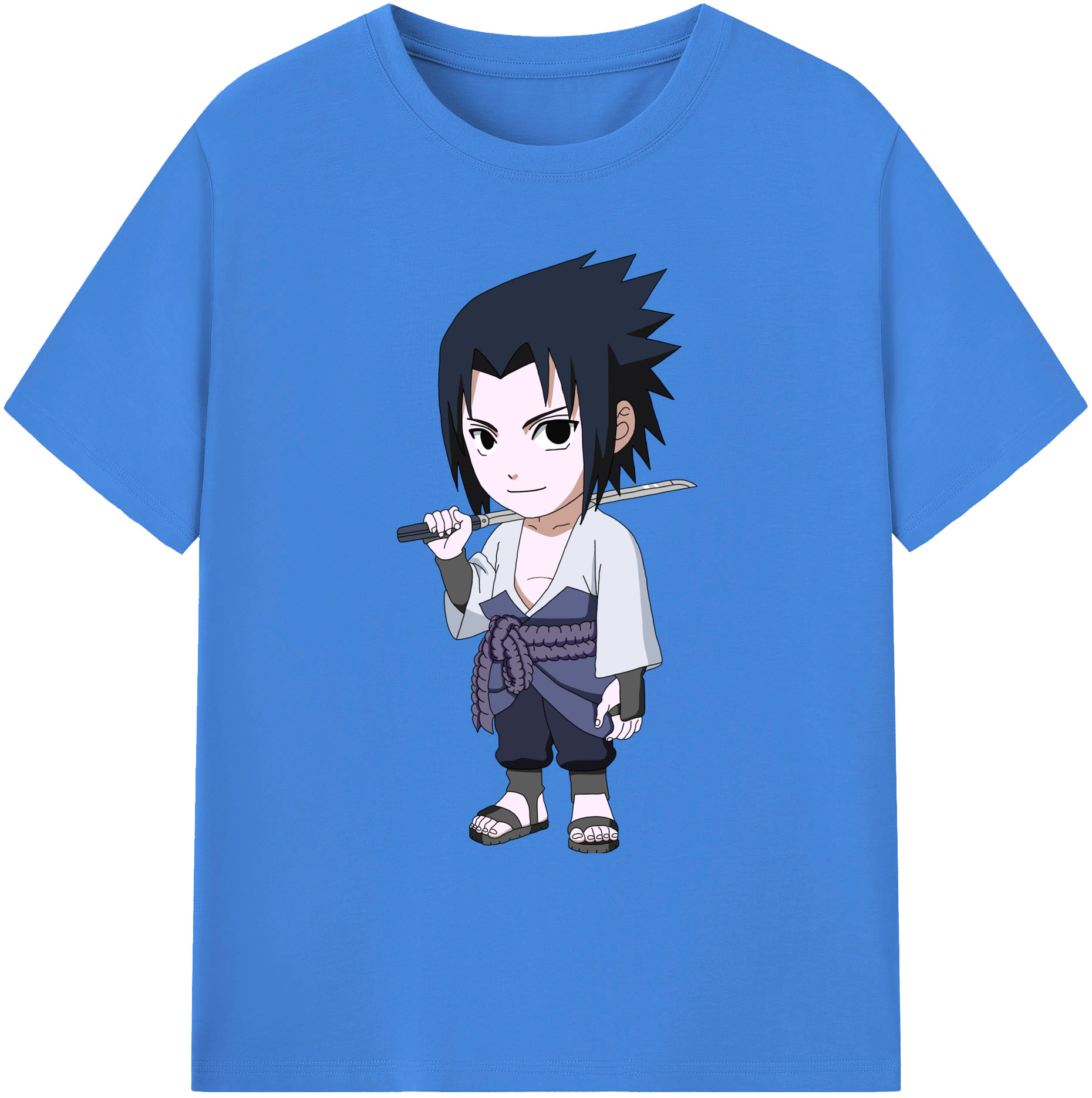 （画像用） NARUTO -ナルト- うちは サスケ Uchiha Sasuke 綿100％ メンズ半袖Tシャツ｜肌触りやわらか＆通気性