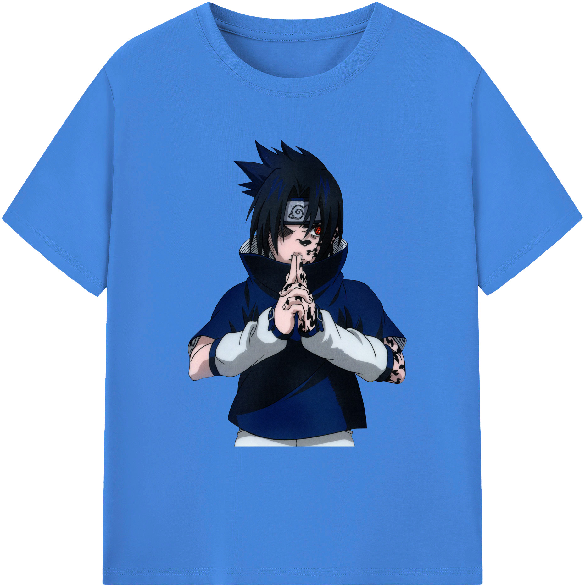 （画像用） NARUTO -ナルト- うちは サスケ Uchiha Sasuke 綿100％ メンズ半袖Tシャツ｜肌触りやわらか＆通気性