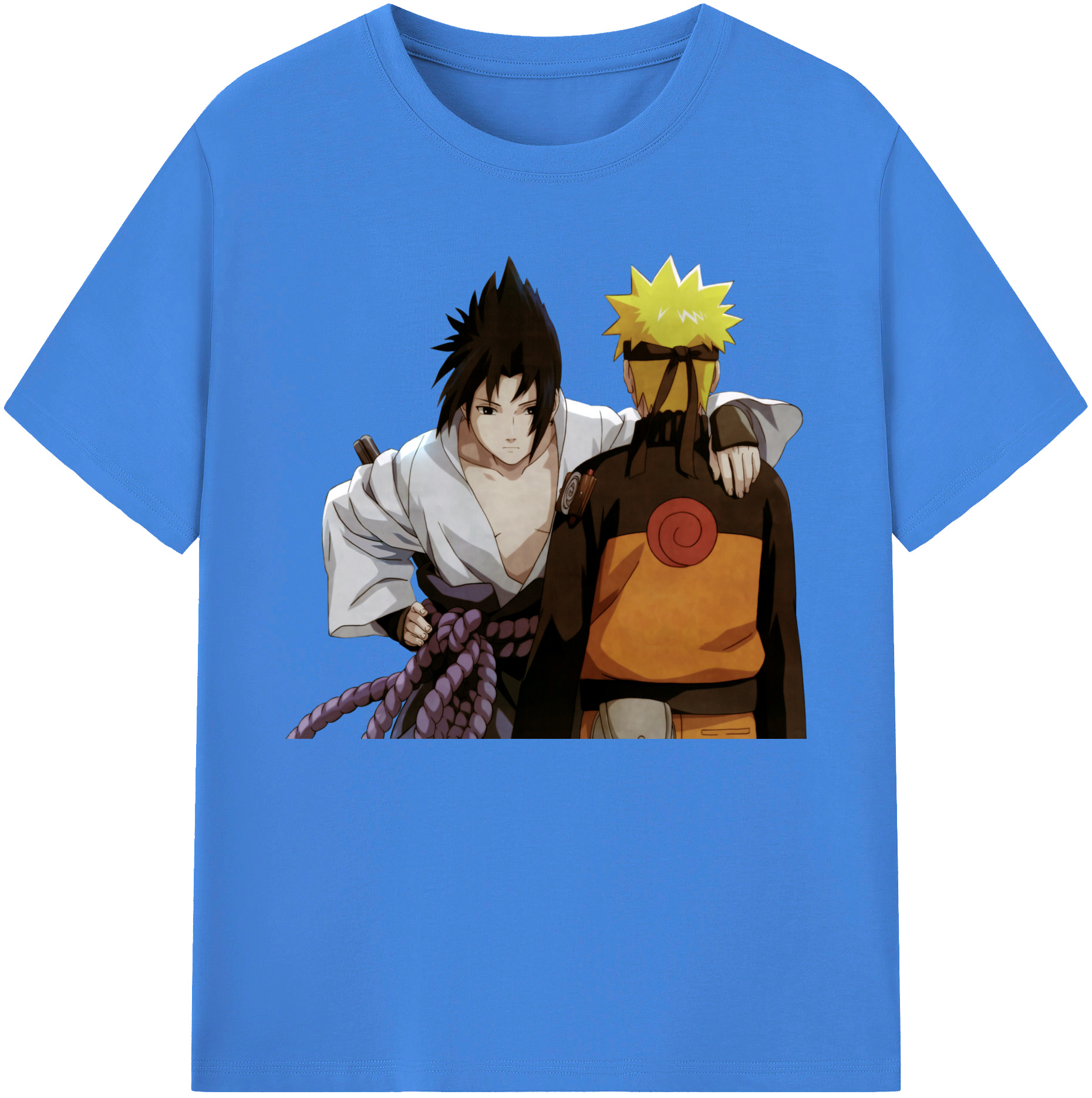 （画像用） NARUTO -ナルト- うちは サスケ Uchiha Sasuke 綿100％ メンズ半袖Tシャツ｜肌触りやわらか＆通気性