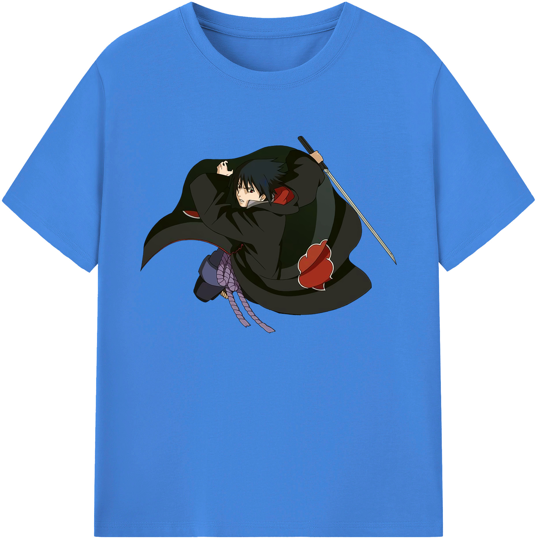 （画像用） NARUTO -ナルト- うちは サスケ Uchiha Sasuke 綿100％ メンズ半袖Tシャツ｜肌触りやわらか＆通気性