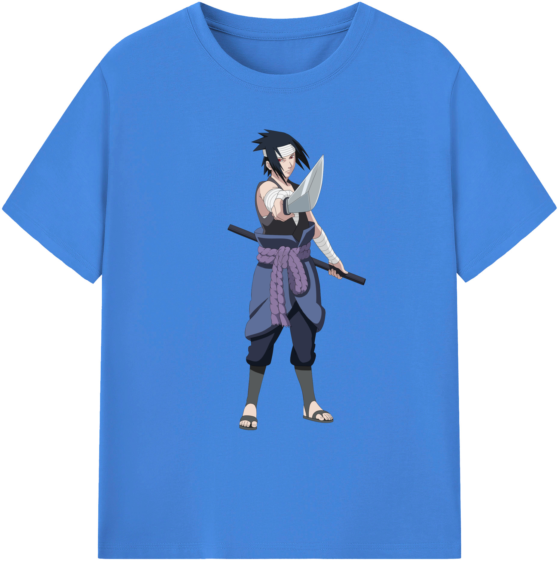 （画像用） NARUTO -ナルト- うちは サスケ Uchiha Sasuke 綿100％ メンズ半袖Tシャツ｜肌触りやわらか＆通気性
