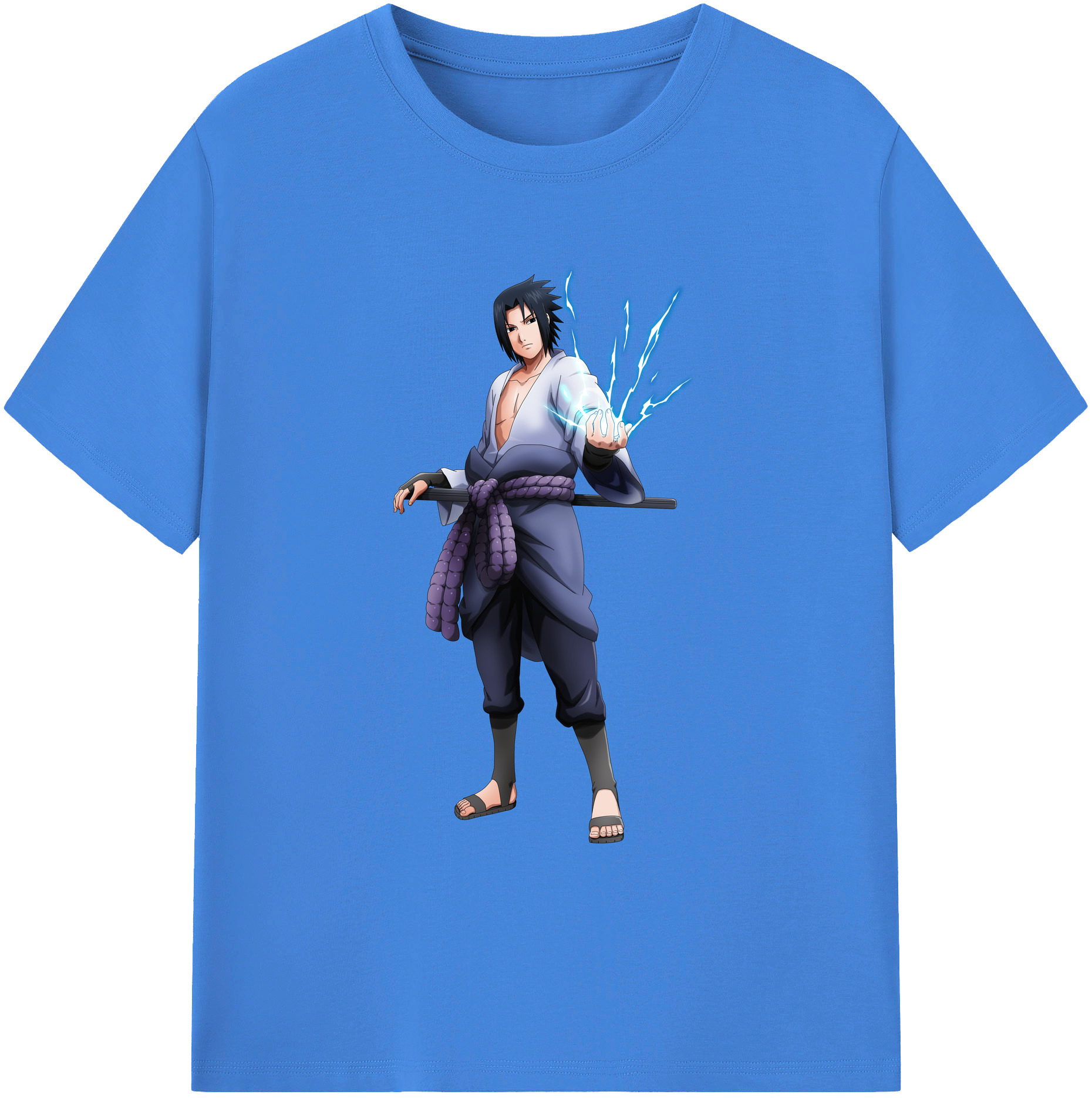 （画像用） NARUTO -ナルト- うちは サスケ Uchiha Sasuke 綿100％ メンズ半袖Tシャツ｜肌触りやわらか＆通気性
