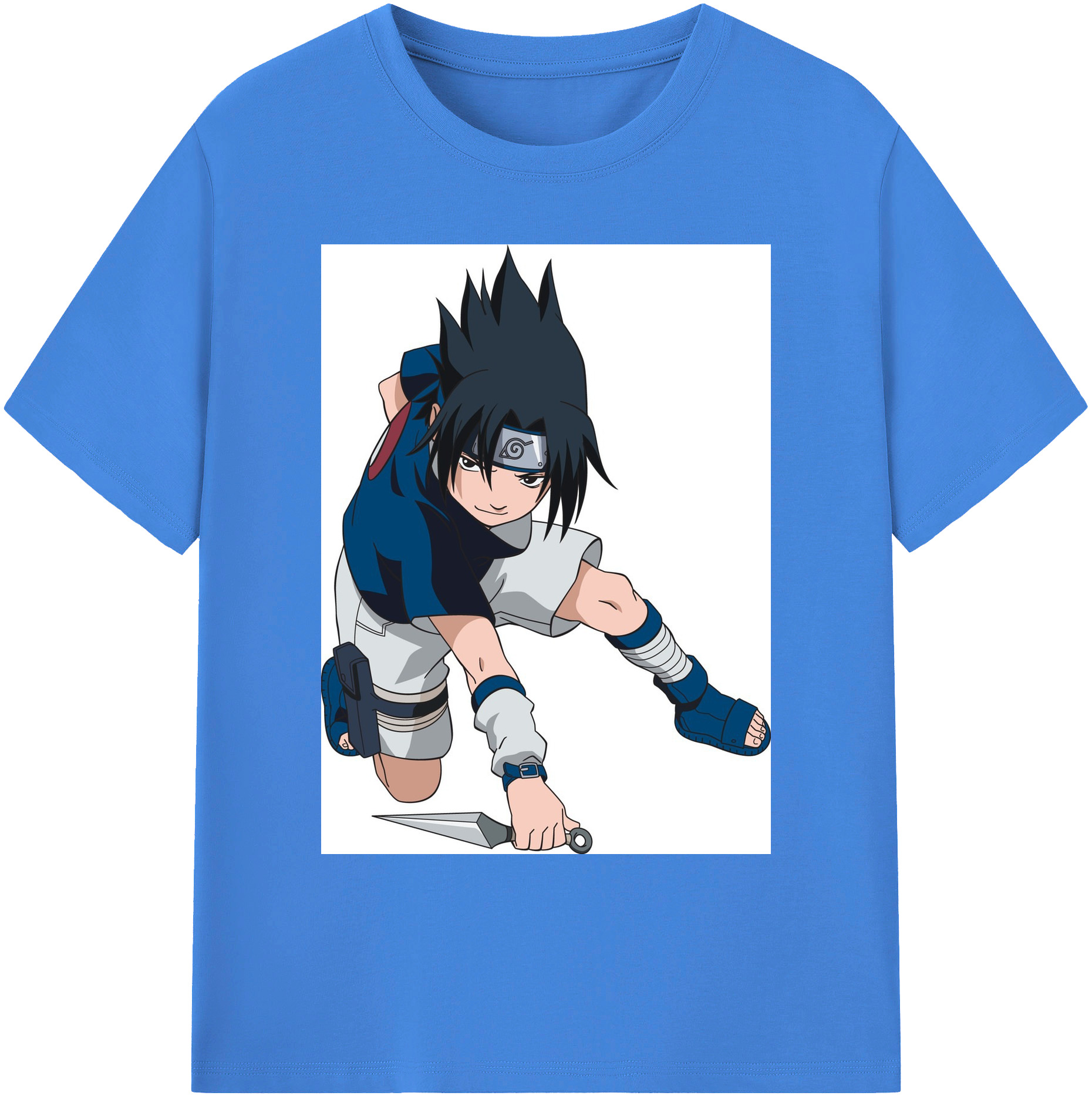 NARUTO -ナルト- うちは サスケ Uchiha Sasuke 綿100％ メンズ半袖Tシャツ｜肌触りやわらか＆通気性