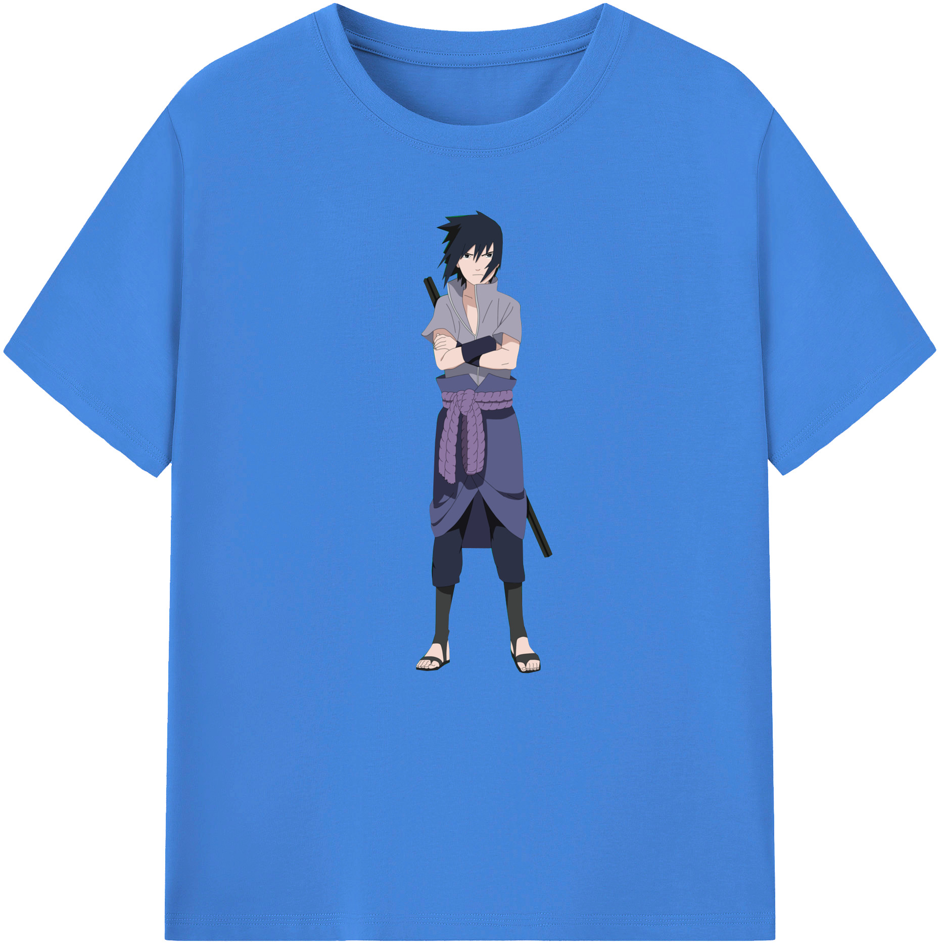 （画像用） NARUTO -ナルト- うちは サスケ Uchiha Sasuke 綿100％ メンズ半袖Tシャツ｜肌触りやわらか＆通気性