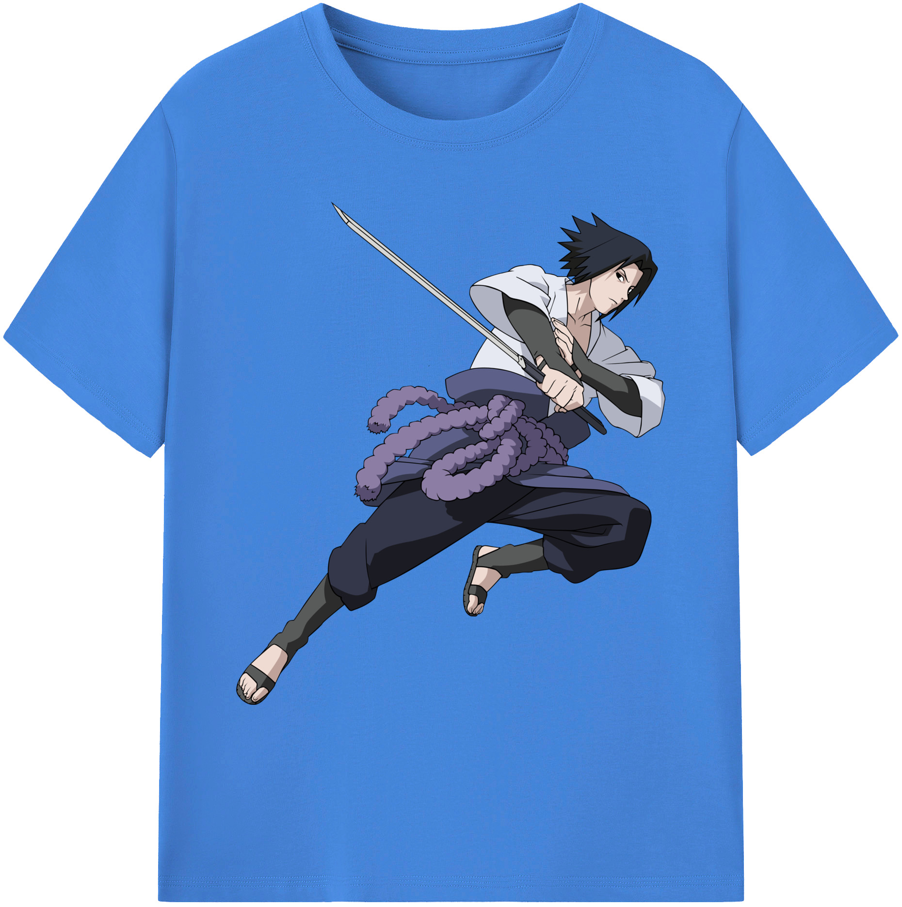 （画像用） NARUTO -ナルト- うちは サスケ Uchiha Sasuke 綿100％ メンズ半袖Tシャツ｜肌触りやわらか＆通気性