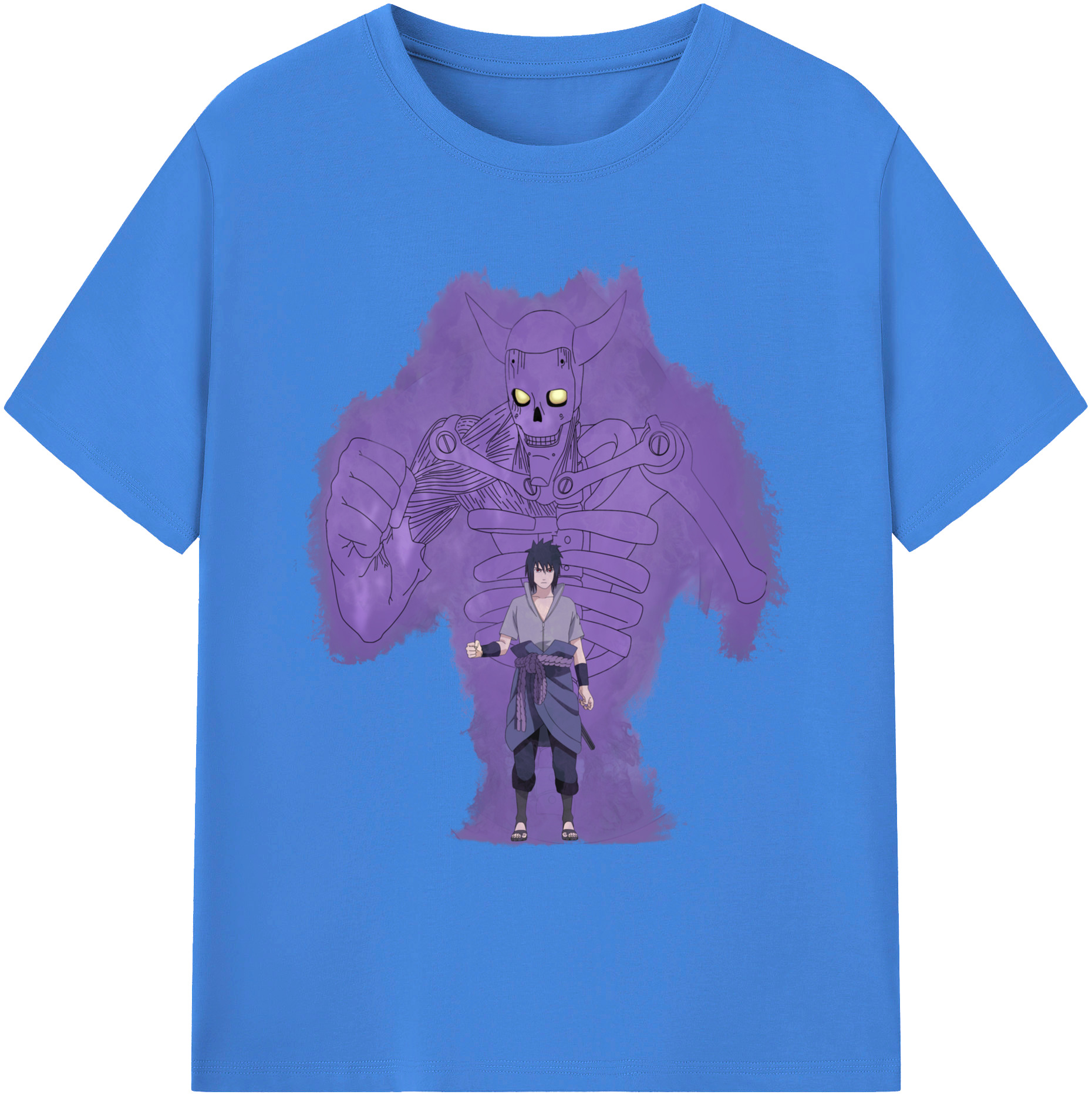 （画像用） NARUTO -ナルト- うちは サスケ Uchiha Sasuke 綿100％ メンズ半袖Tシャツ｜肌触りやわらか＆通気性
