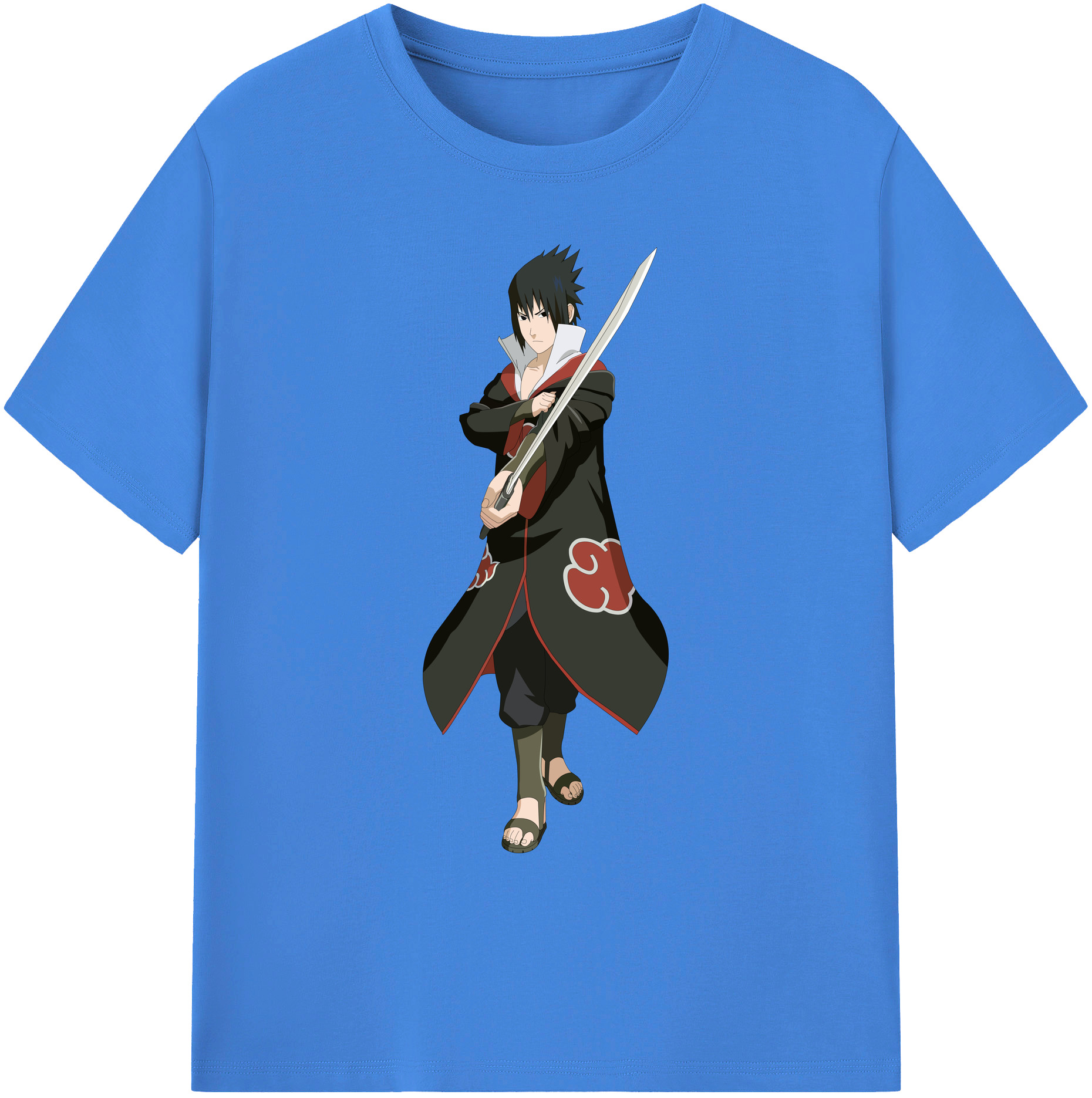 （画像用） NARUTO -ナルト- うちは サスケ Uchiha Sasuke 綿100％ メンズ半袖Tシャツ｜肌触りやわらか＆通気性