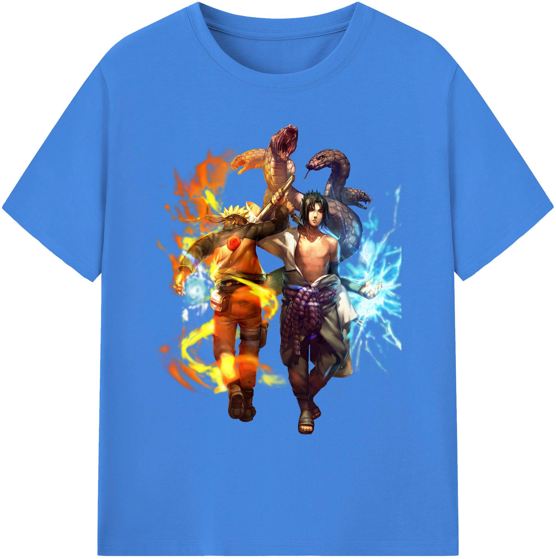 （画像用） NARUTO -ナルト- うちは サスケ Uchiha Sasuke 綿100％ メンズ半袖Tシャツ｜肌触りやわらか＆通気性