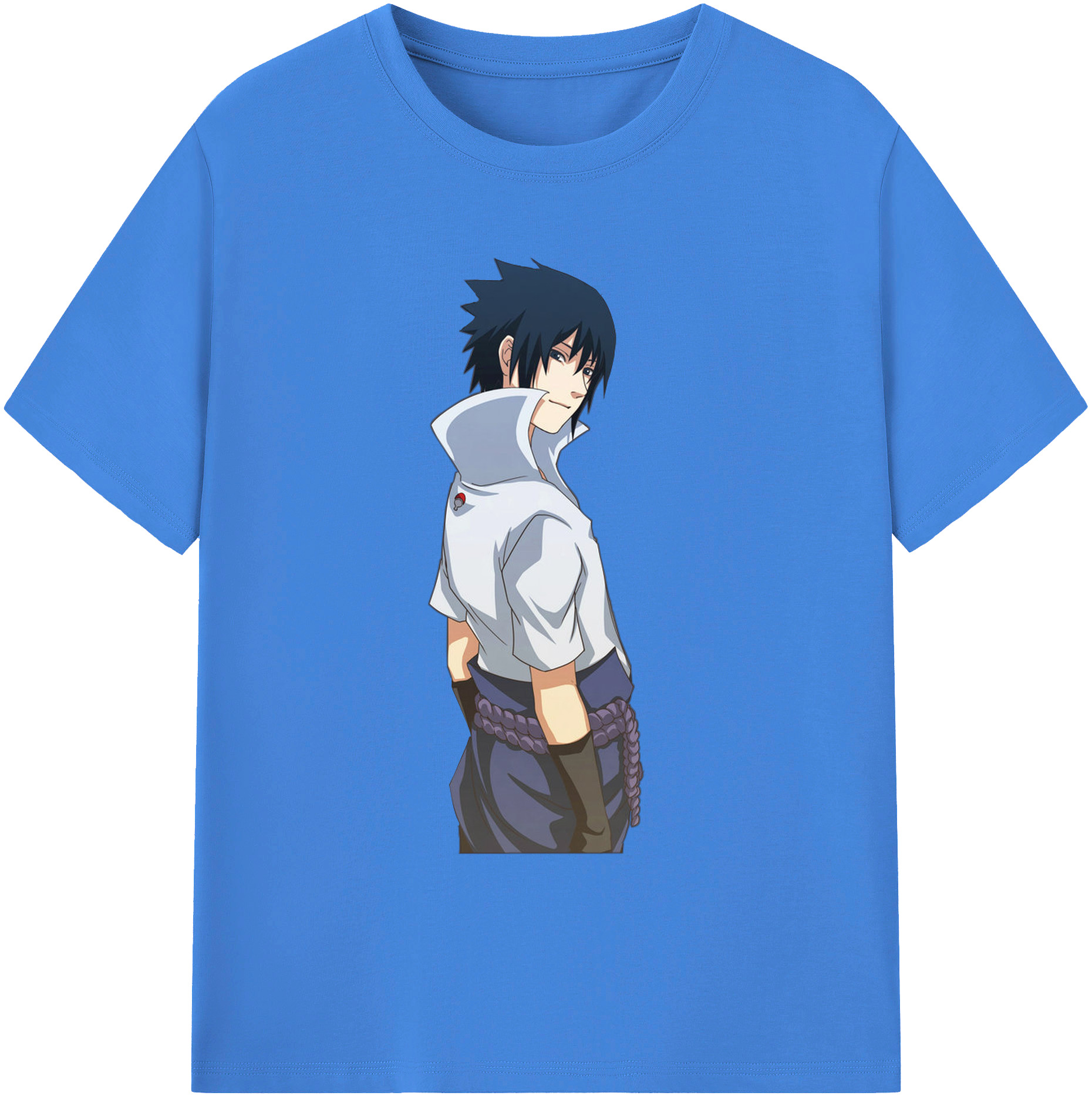 （画像用） NARUTO -ナルト- うちは サスケ Uchiha Sasuke 綿100％ メンズ半袖Tシャツ｜肌触りやわらか＆通気性