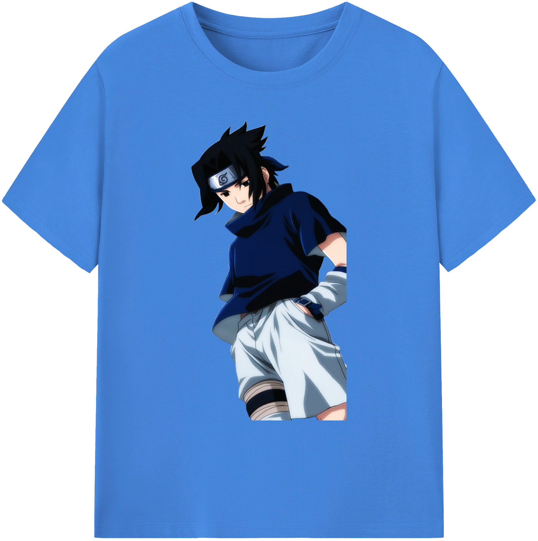 （画像用） NARUTO -ナルト- うちは サスケ Uchiha Sasuke 綿100％ メンズ半袖Tシャツ｜肌触りやわらか＆通気性