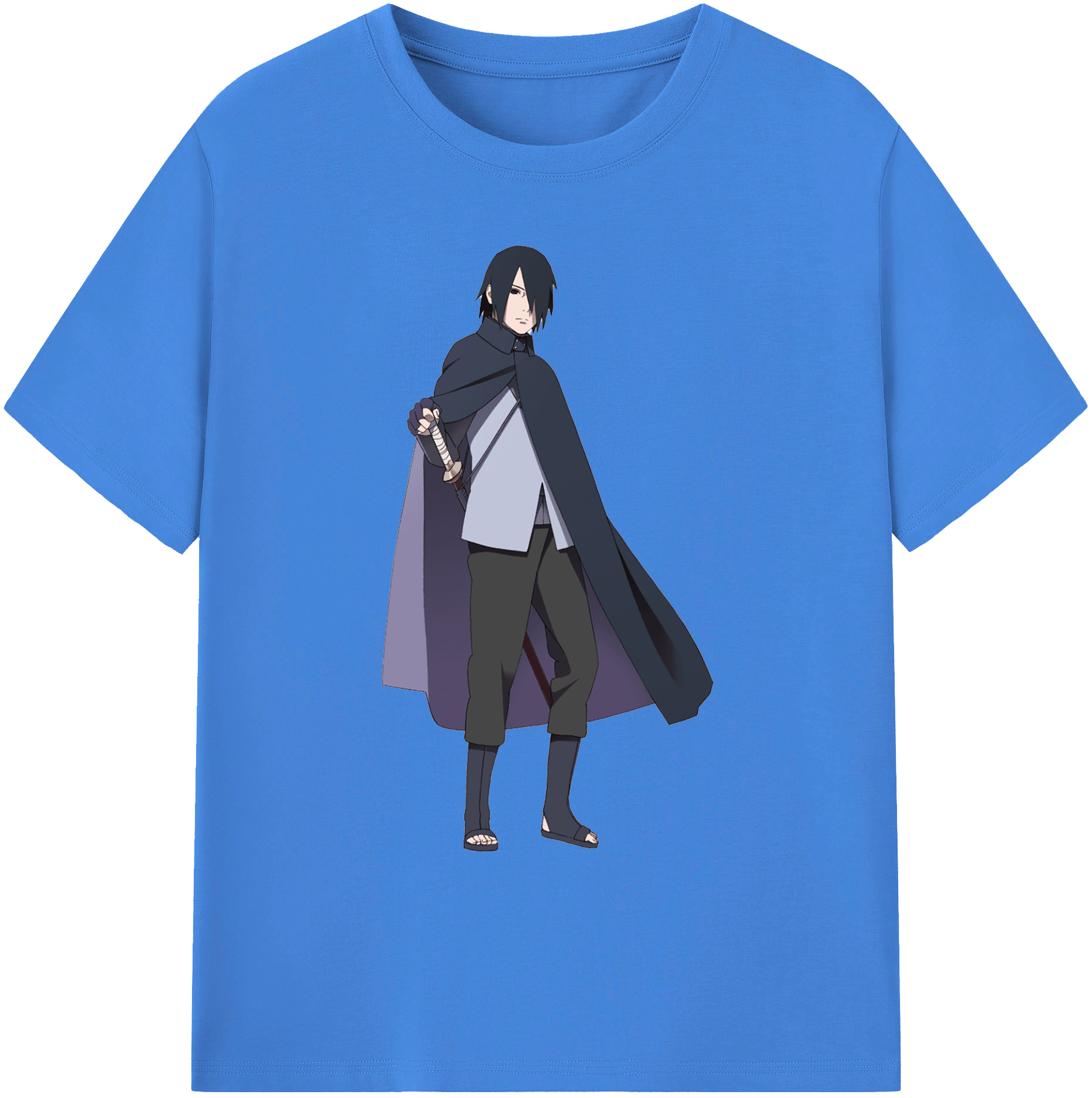 （画像用） NARUTO -ナルト- うちは サスケ Uchiha Sasuke 綿100％ メンズ半袖Tシャツ｜肌触りやわらか＆通気性