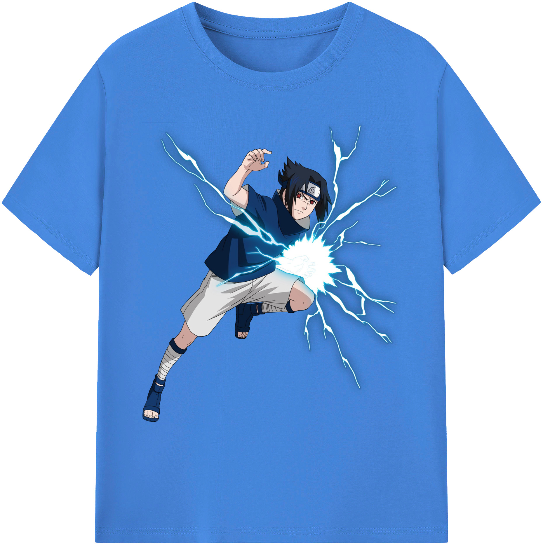 （画像用） NARUTO -ナルト- うちは サスケ Uchiha Sasuke 綿100％ メンズ半袖Tシャツ｜肌触りやわらか＆通気性