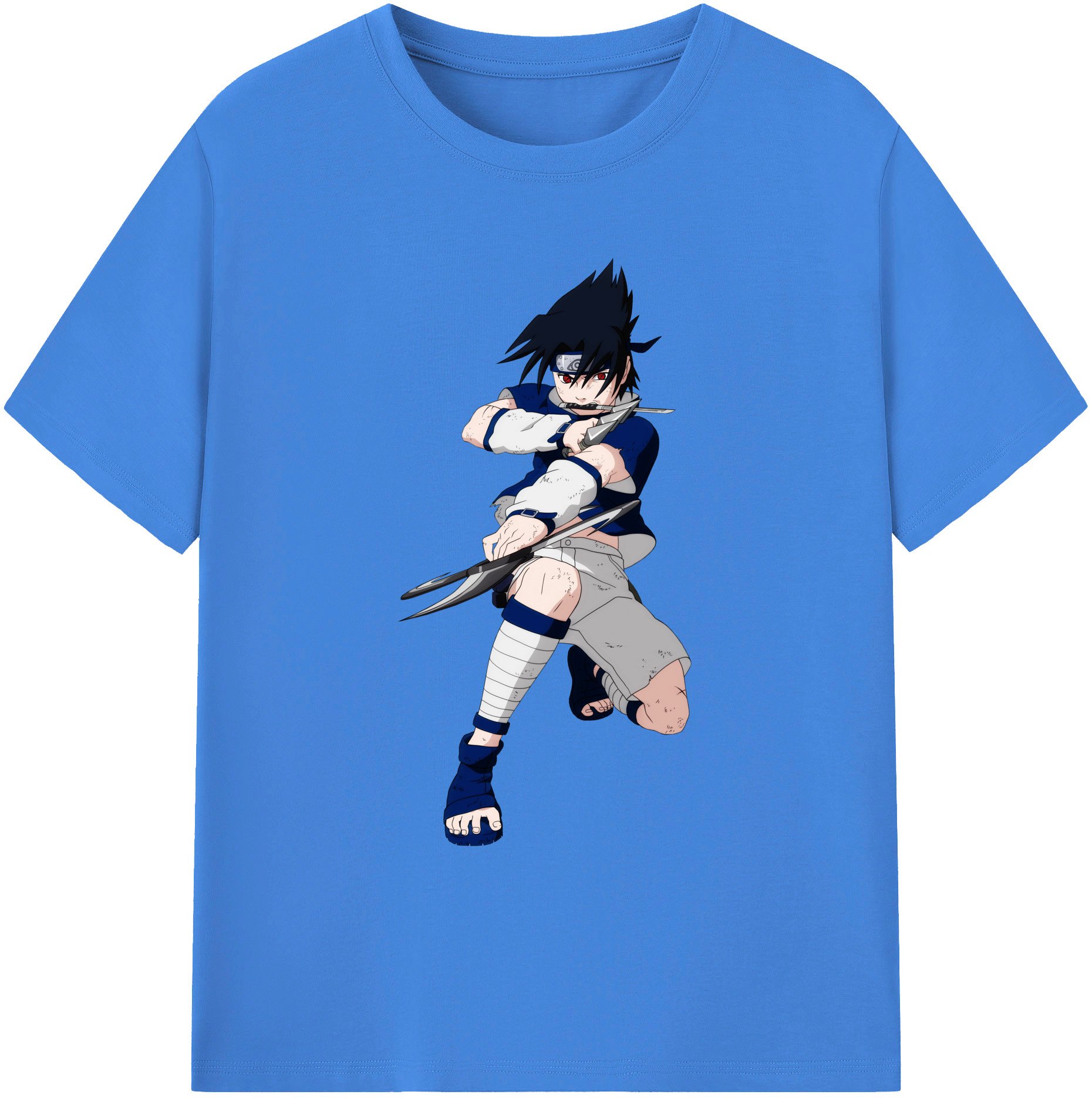 （画像用） NARUTO -ナルト- うちは サスケ Uchiha Sasuke 綿100％ メンズ半袖Tシャツ｜肌触りやわらか＆通気性
