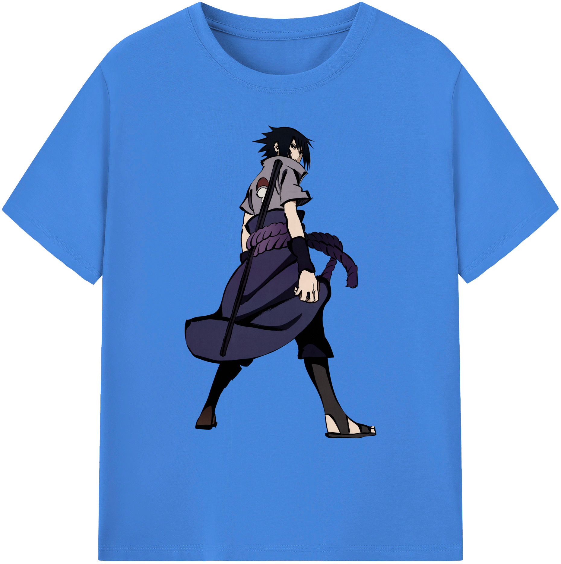 （画像用） NARUTO -ナルト- うちは サスケ Uchiha Sasuke 綿100％ メンズ半袖Tシャツ｜肌触りやわらか＆通気性