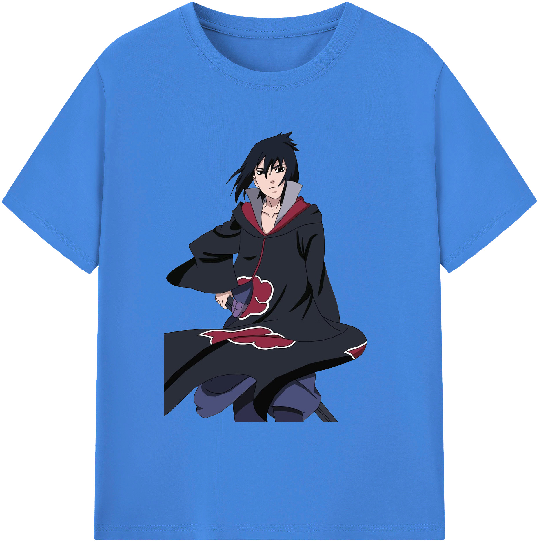 （画像用） NARUTO -ナルト- うちは サスケ Uchiha Sasuke 綿100％ メンズ半袖Tシャツ｜肌触りやわらか＆通気性