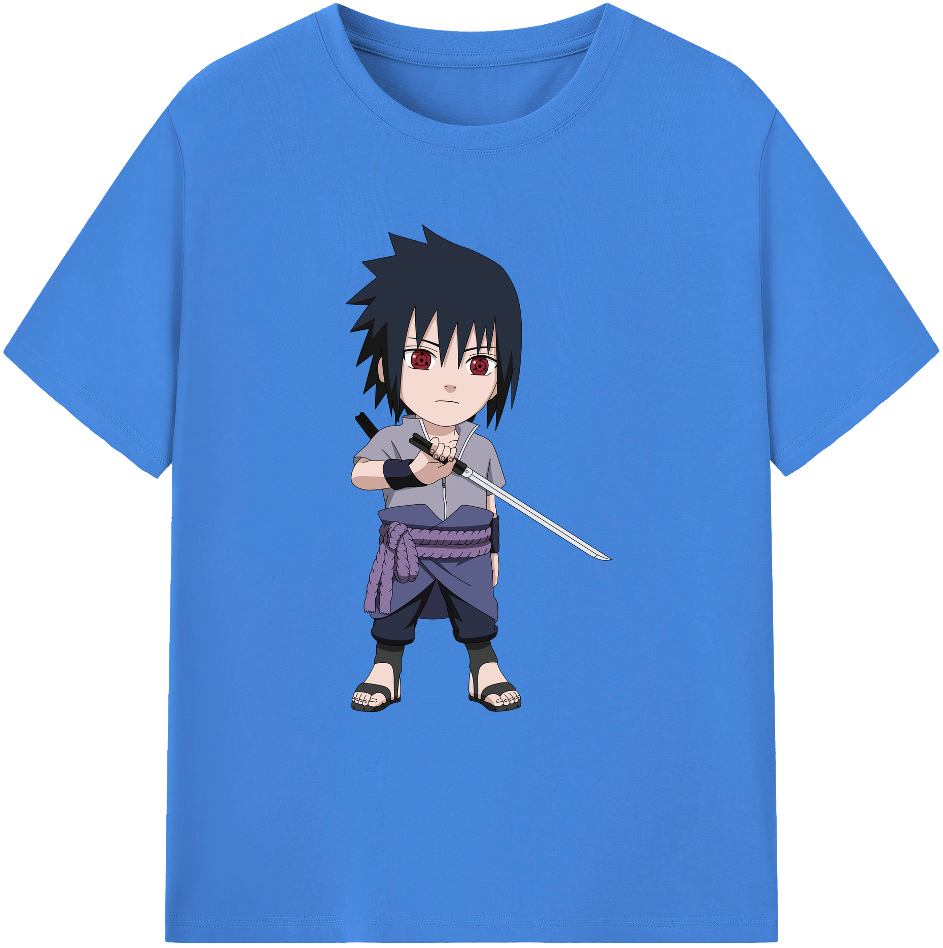 （画像用） NARUTO -ナルト- うちは サスケ Uchiha Sasuke 綿100％ メンズ半袖Tシャツ｜肌触りやわらか＆通気性