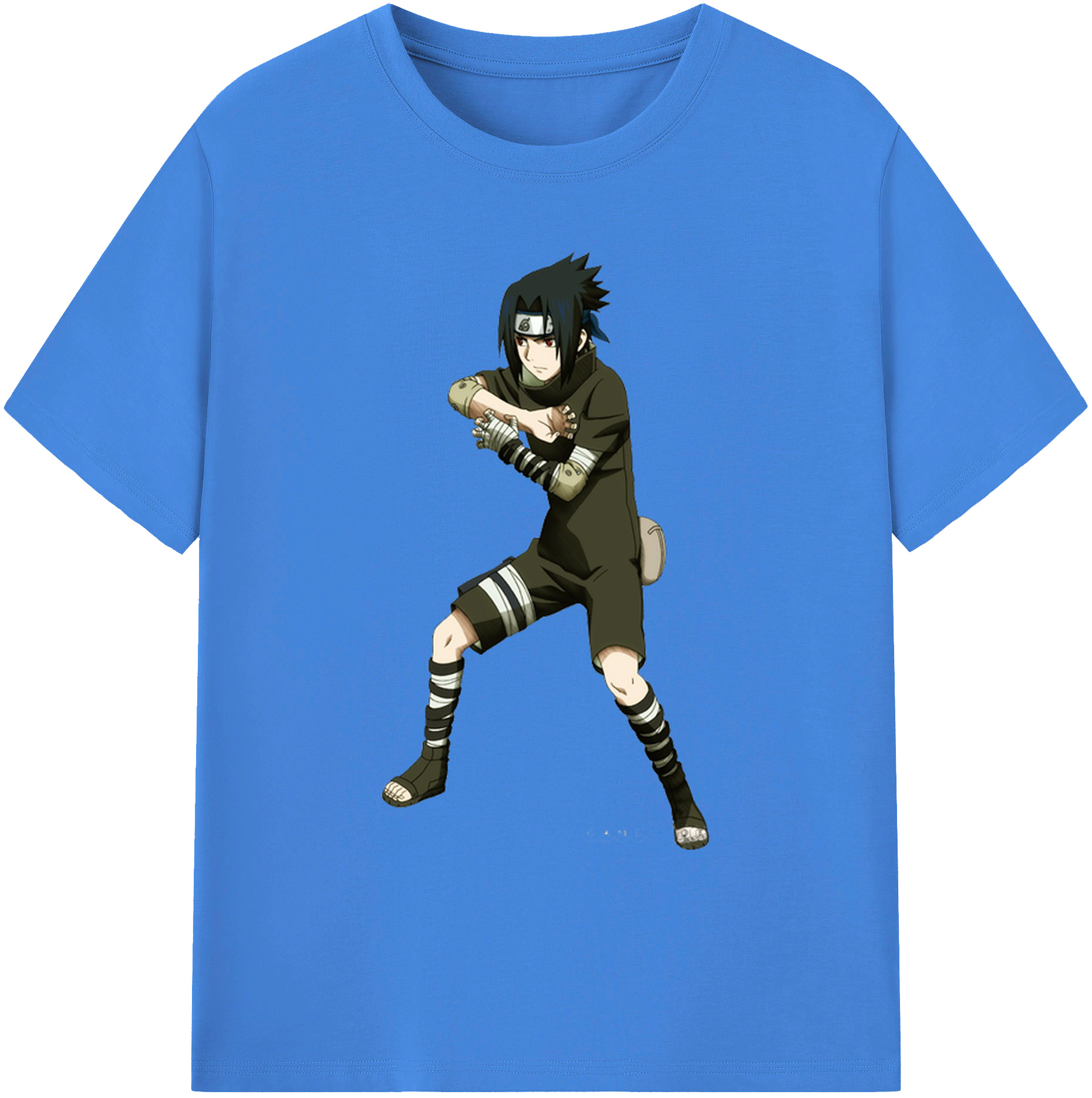 （画像用） NARUTO -ナルト- うちは サスケ Uchiha Sasuke 綿100％ メンズ半袖Tシャツ｜肌触りやわらか＆通気性