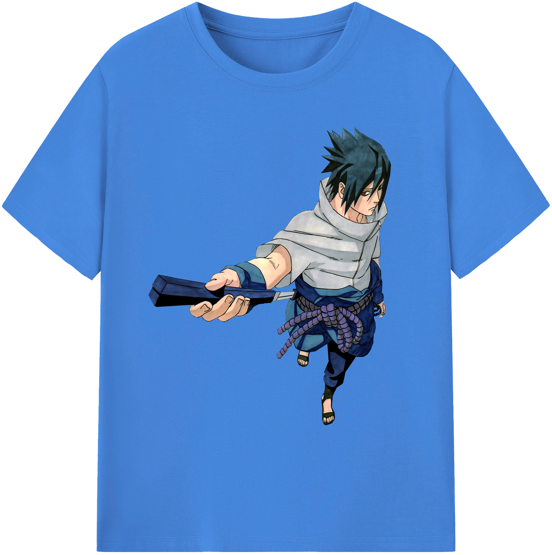 （画像用） NARUTO -ナルト- うちは サスケ Uchiha Sasuke 綿100％ メンズ半袖Tシャツ｜肌触りやわらか＆通気性