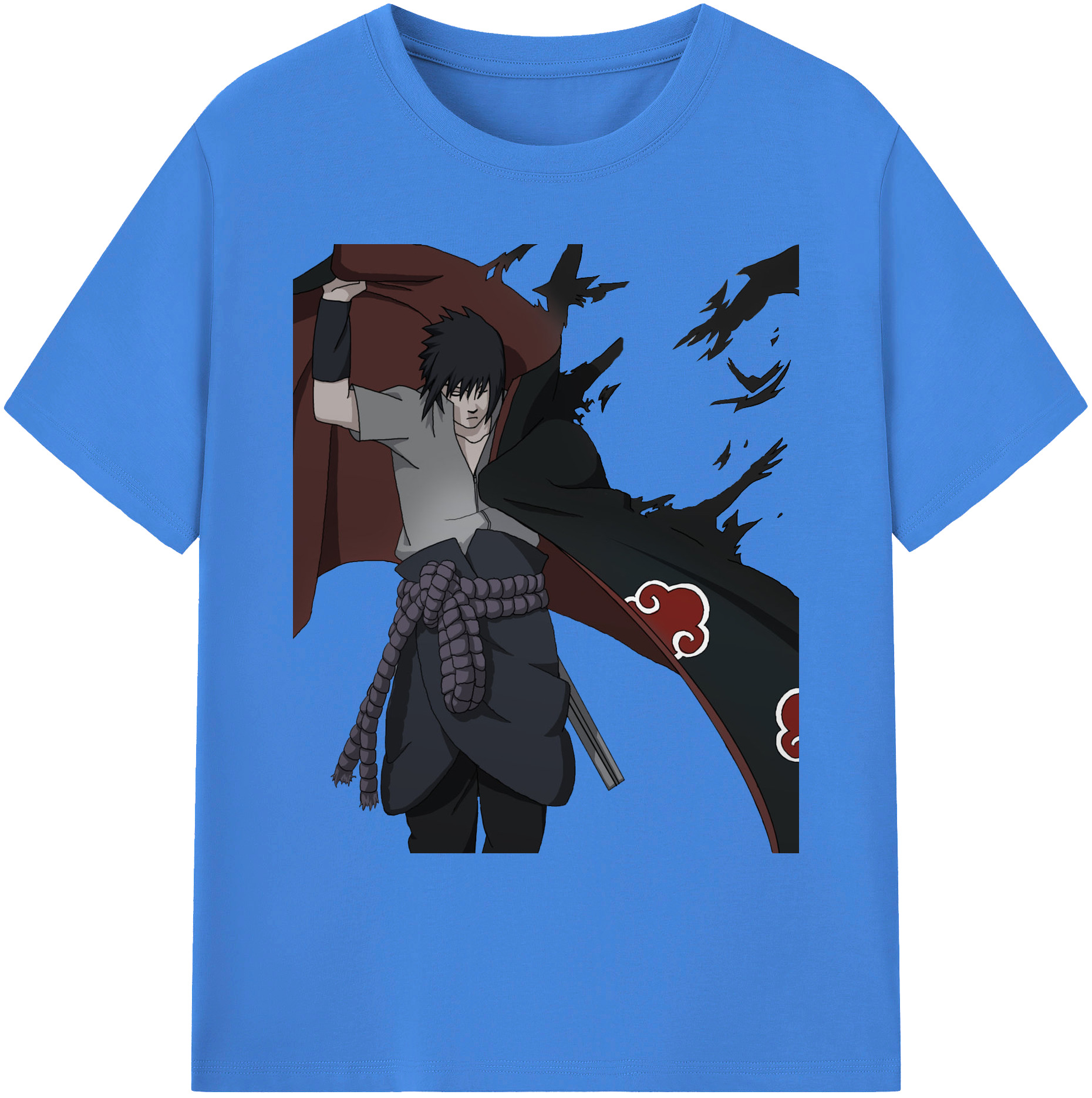 （画像用） NARUTO -ナルト- うちは サスケ Uchiha Sasuke 綿100％ メンズ半袖Tシャツ｜肌触りやわらか＆通気性