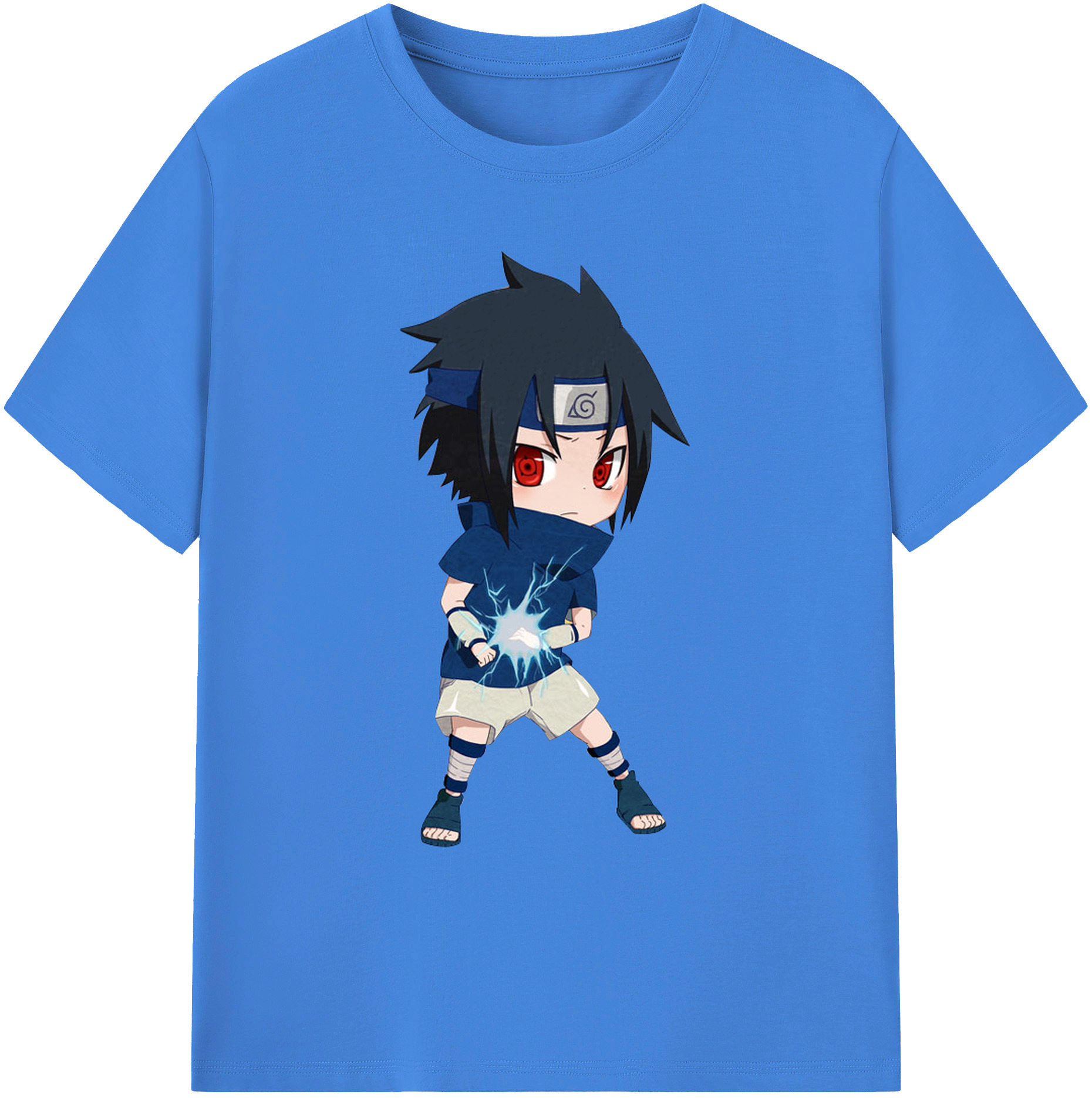 （画像用） NARUTO -ナルト- うちは サスケ Uchiha Sasuke 綿100％ メンズ半袖Tシャツ｜肌触りやわらか＆通気性