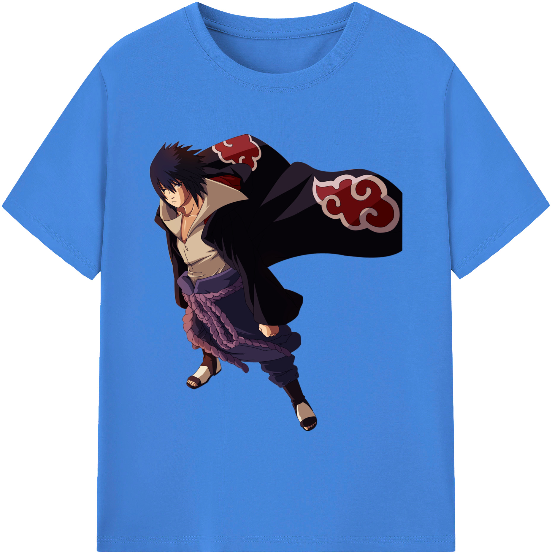 （画像用） NARUTO -ナルト- うちは サスケ Uchiha Sasuke 綿100％ メンズ半袖Tシャツ｜肌触りやわらか＆通気性