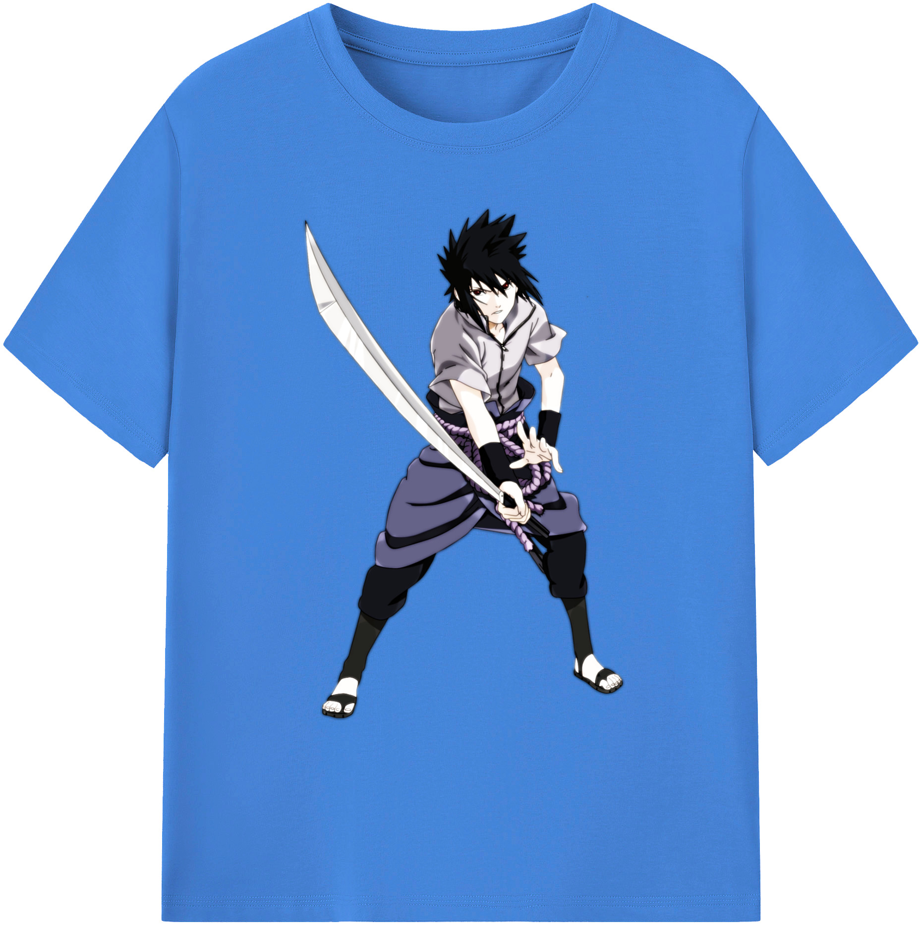 （画像用） NARUTO -ナルト- うちは サスケ Uchiha Sasuke 綿100％ メンズ半袖Tシャツ｜肌触りやわらか＆通気性